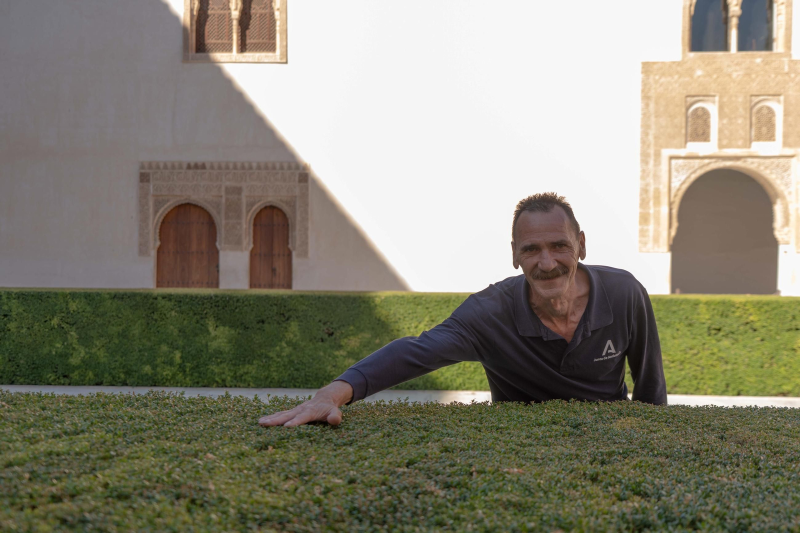 El trabajo de poda en la Alhambra, en imágenes