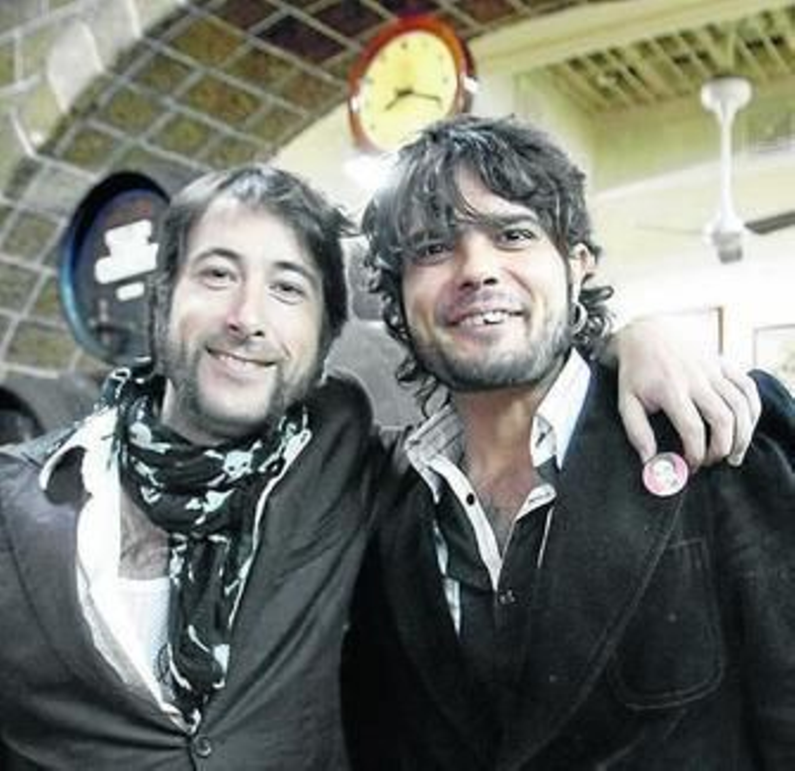 Jairo y Santos de Veracruz, ayer en Cádiz.