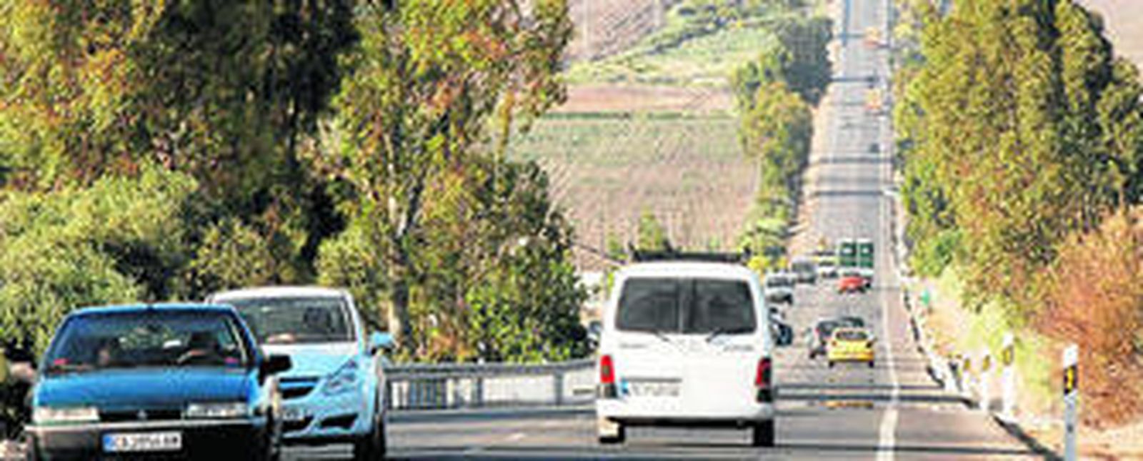 Una imagen de la circulación por la carretera A-384, que recorre la Sierra gaditana desde Arcos y llega hasta Antequera.
