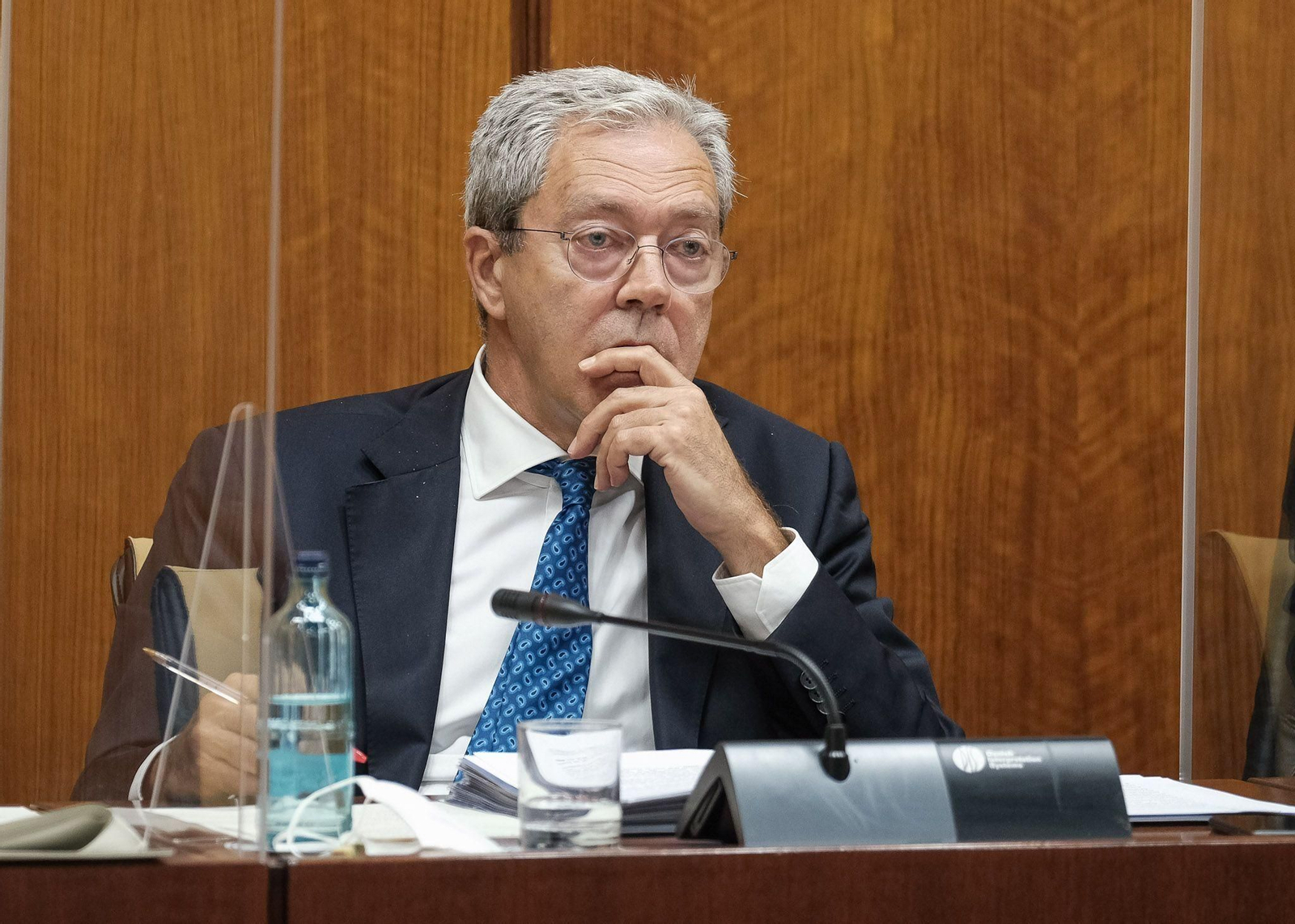 Rogelio Velasco en su comparecencia ante la comisión del Parlamento andaluz, ayer.