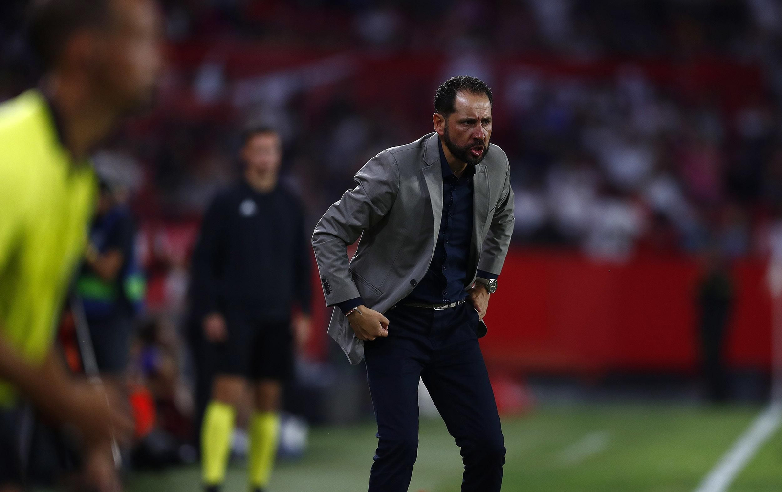 Pablo Machín, en la zona técnica.