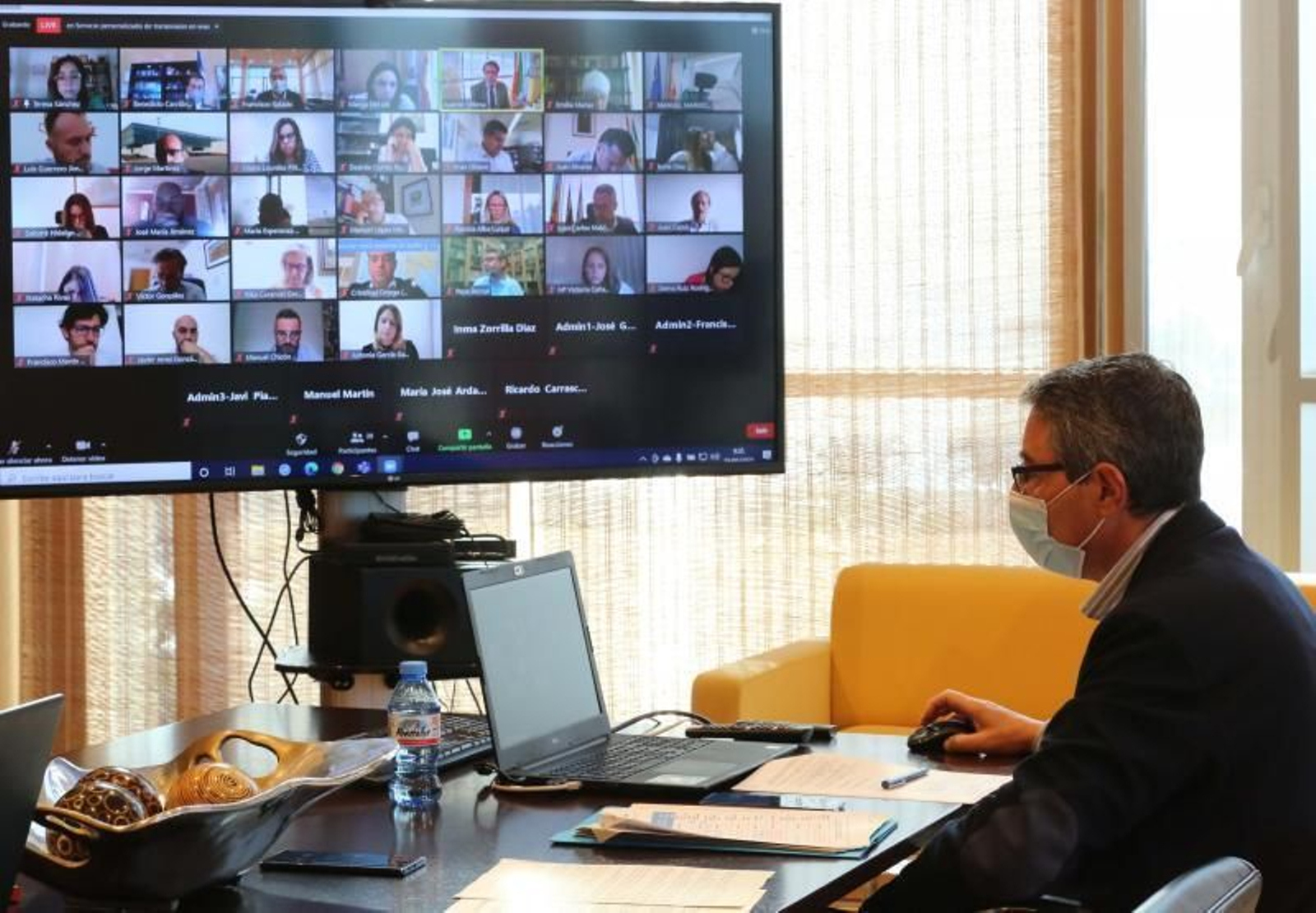 Francisco Salado durante un Pleno telemático.
