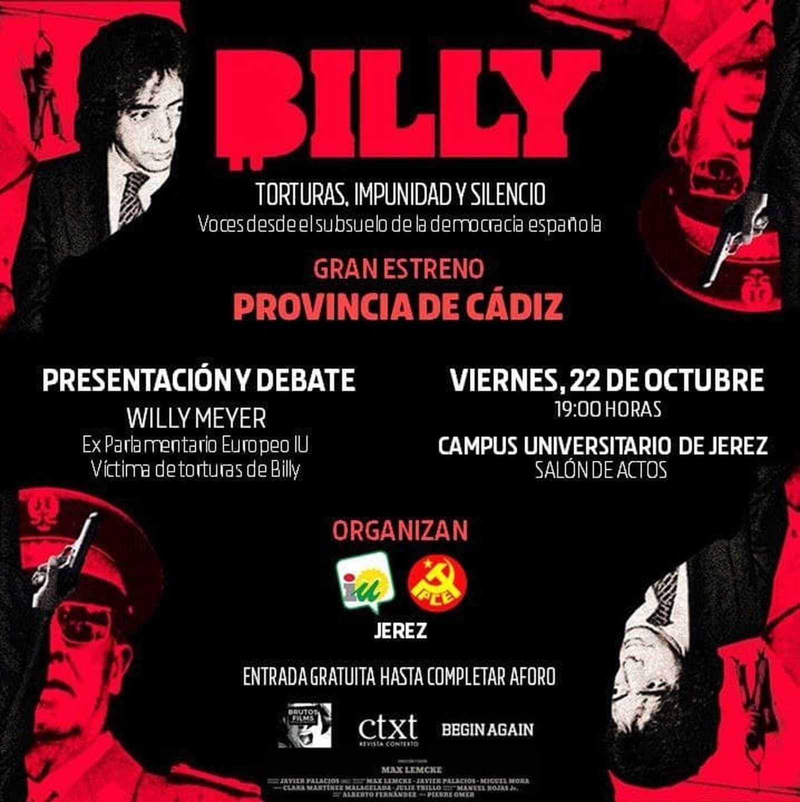 Detalle del cartel anunciador del estreno en Jerez.