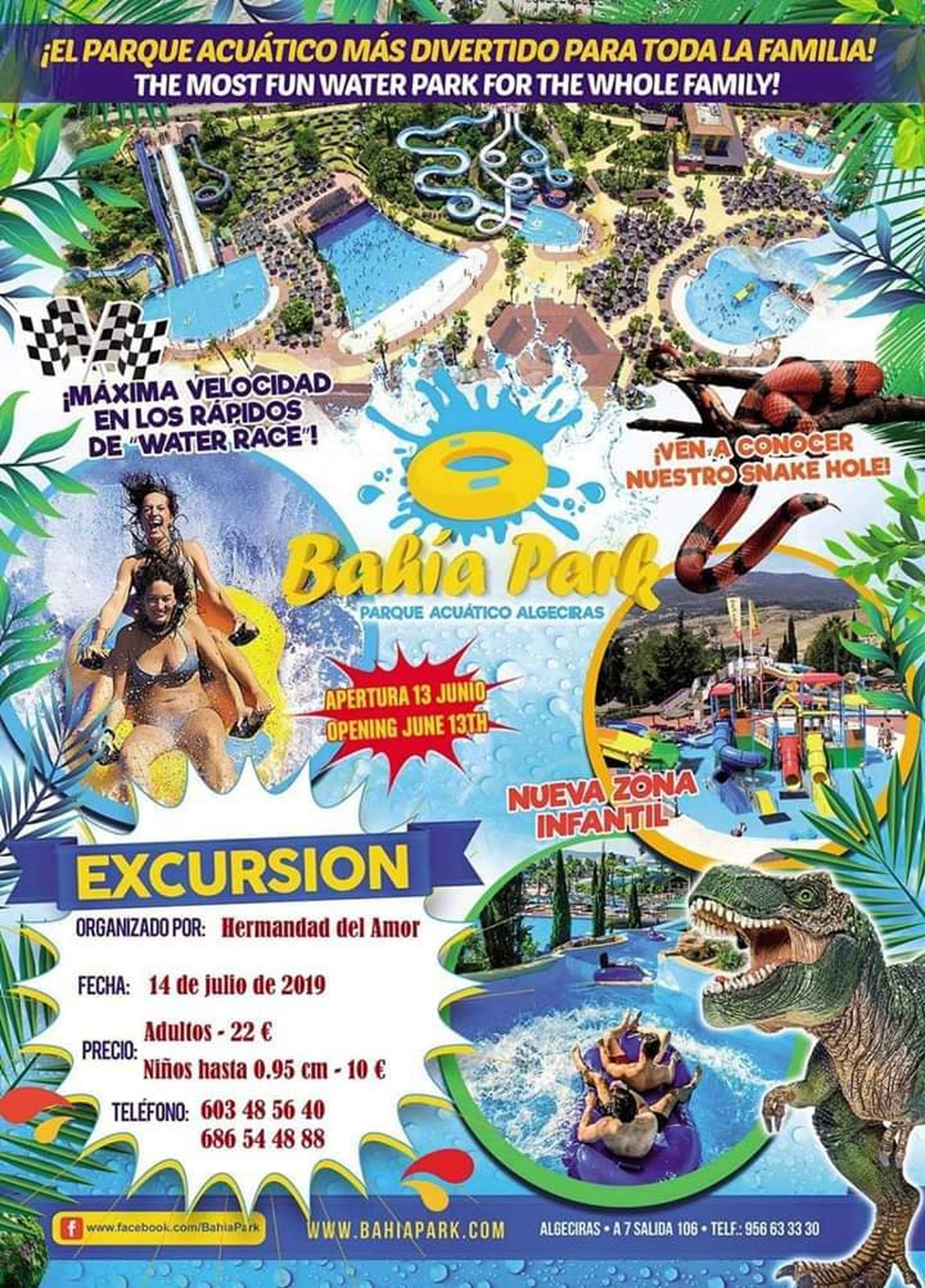 Cartelería de excursión a Bahía Park.