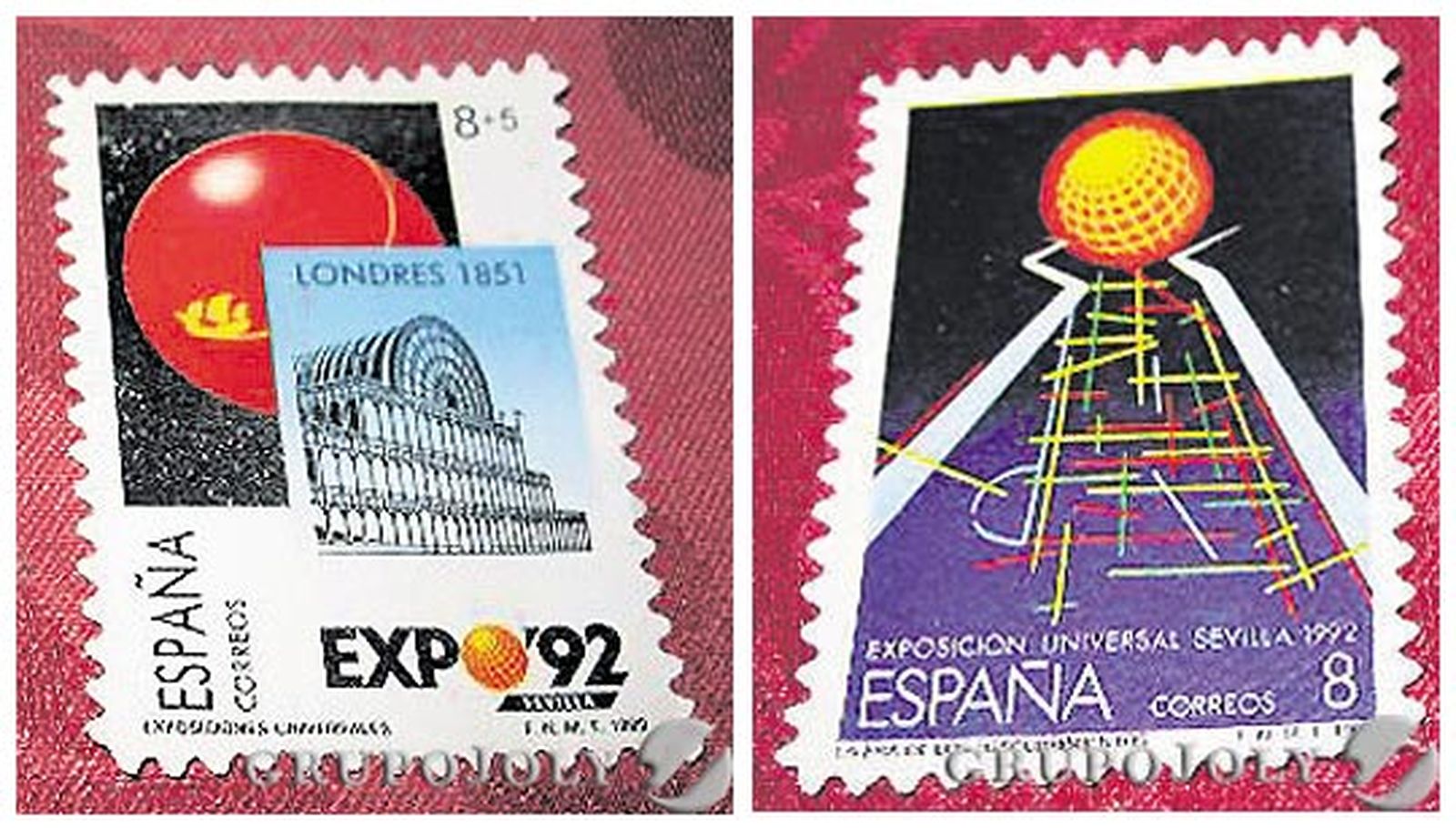 Sellos con el logotipo oficial de la muestra.