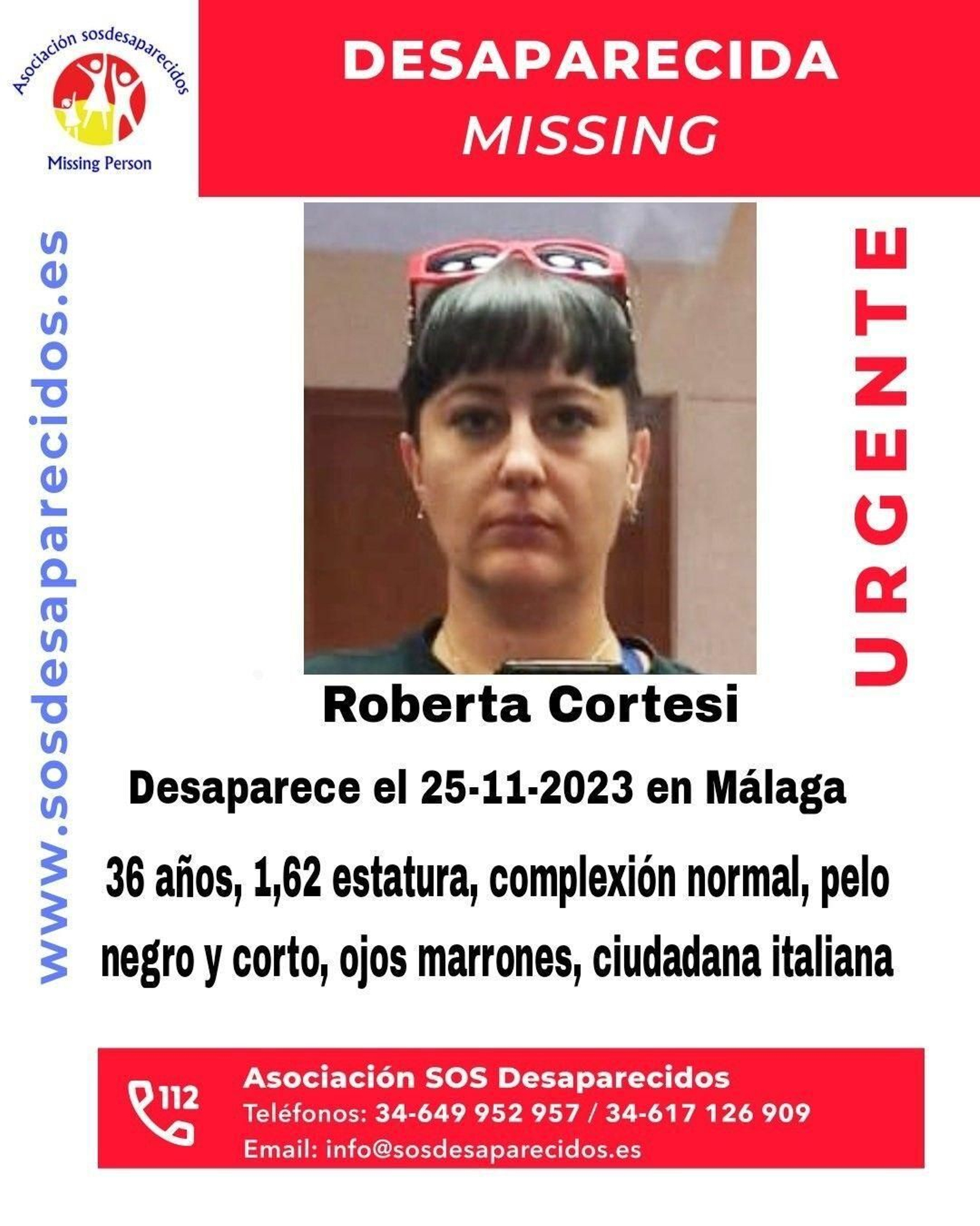 Cartel informativo de la Asociación SOS Desaparecidos. Cartel informativo de la Asociación SOS Desaparecidos.
