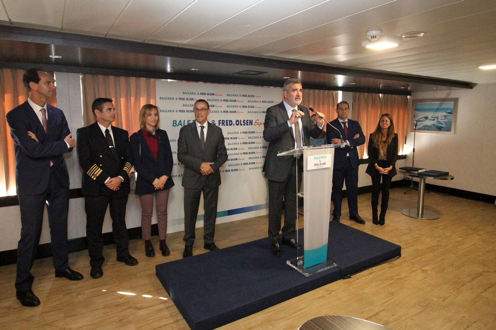 Balearia,  Fred Olsen y el Puerto de Huelva presentan la nueva línea entre Huelva y Canarias, en imágenes
