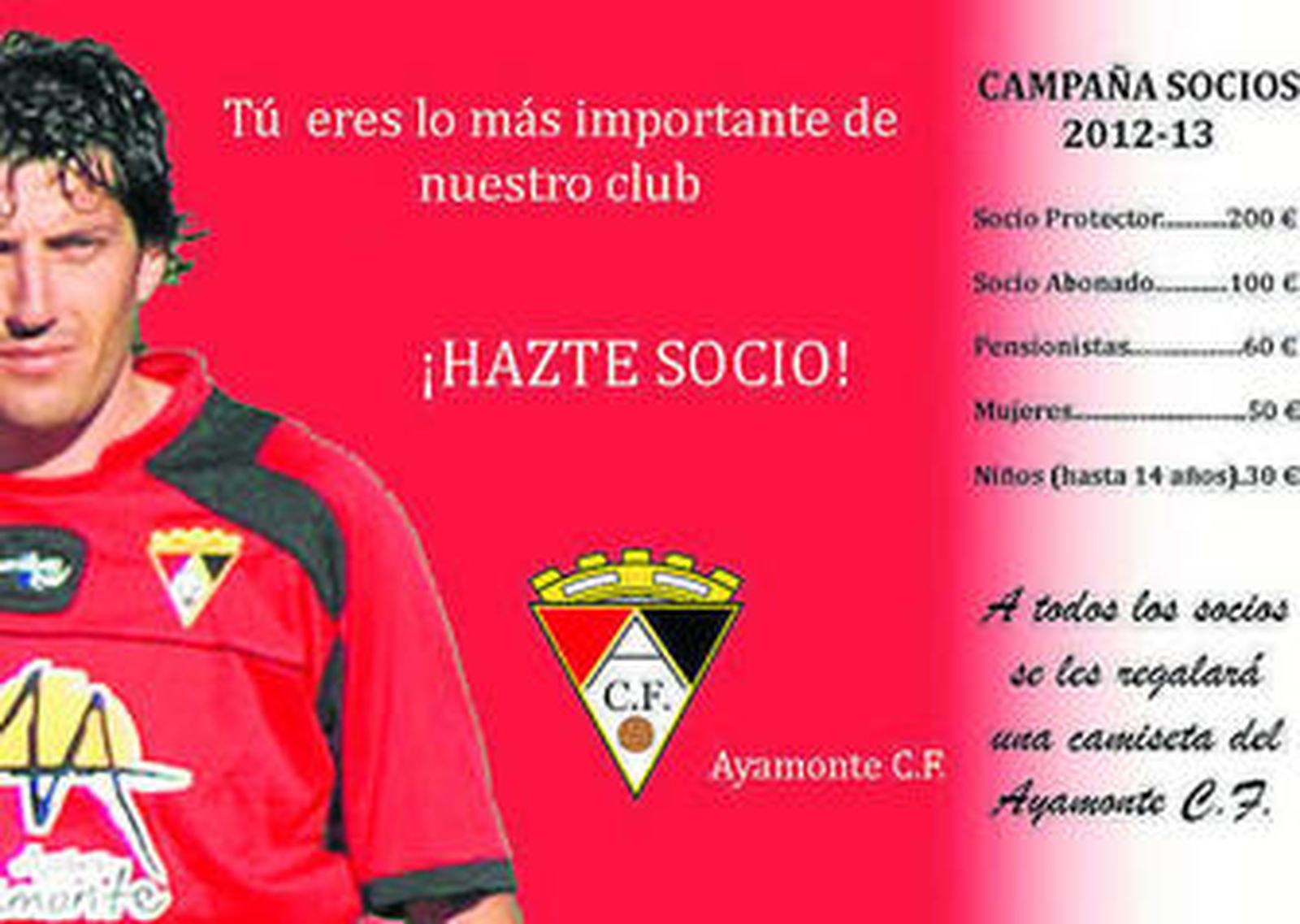 Gregorio Molina aparece en el cartel de la campaña de abonados.