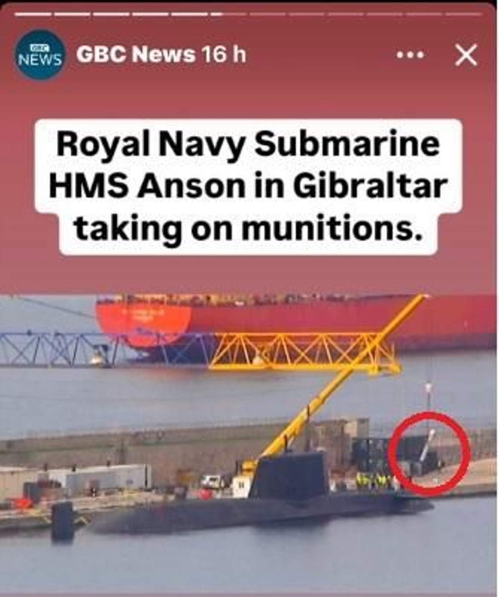 Captura de pantalla de la GBC, con un misil Tomahawk llevado al submarino 'Anson GBC'.