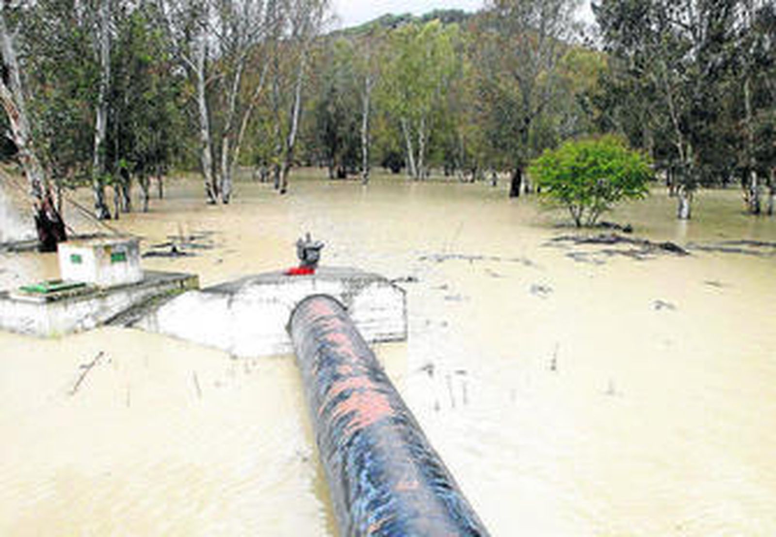 Inundaciones en campos de las cercanías de la barriada de El Portal.