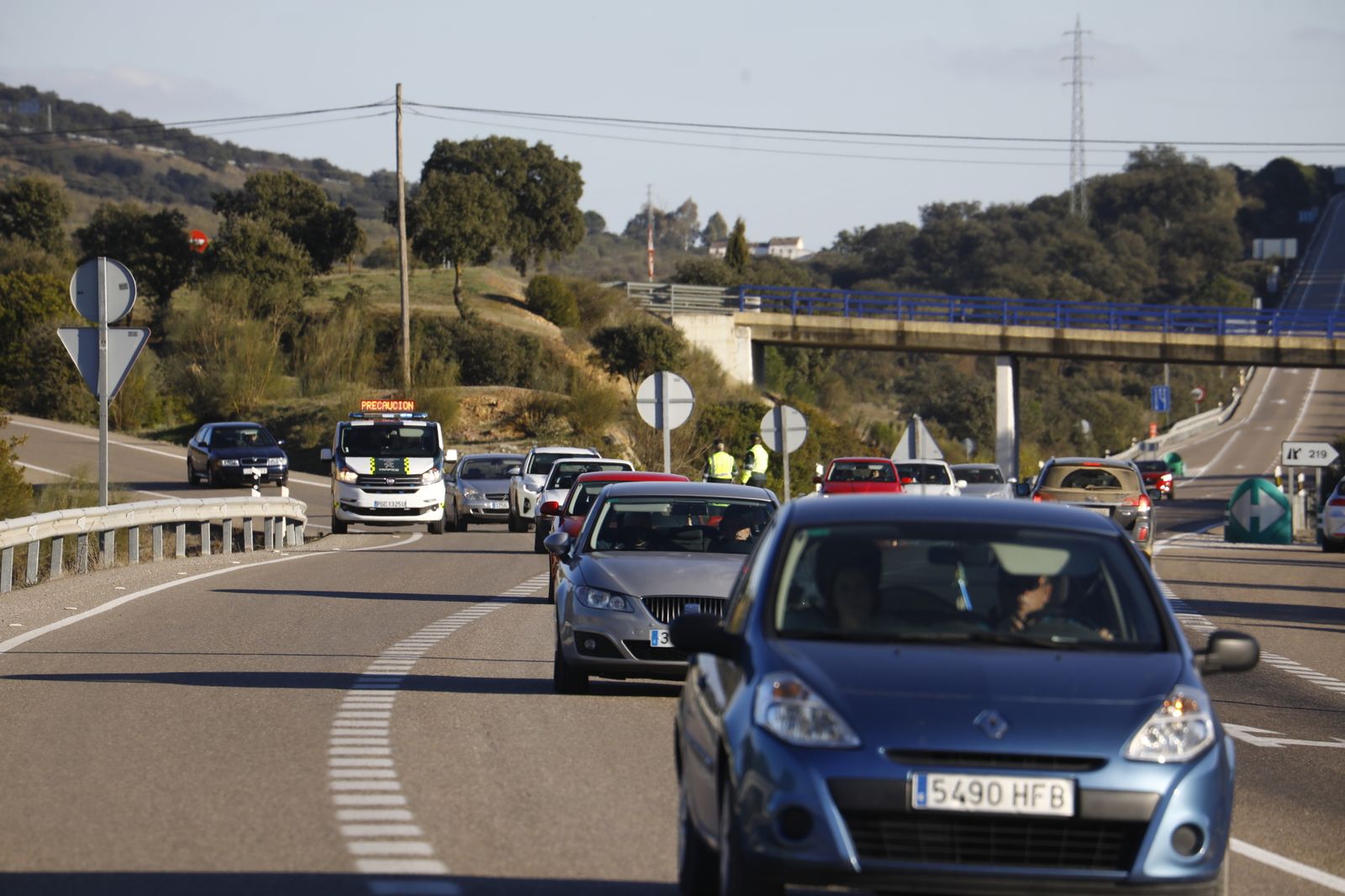 Las fotografías de la marcha lenta entre Córdoba y Badajoz para exigir la autovía A-81