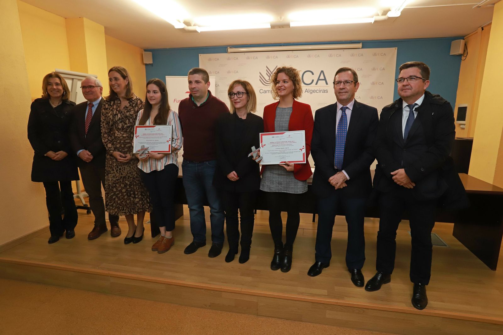 Los premiados y responsables de los premios Cátedra Fundación Cepsa.