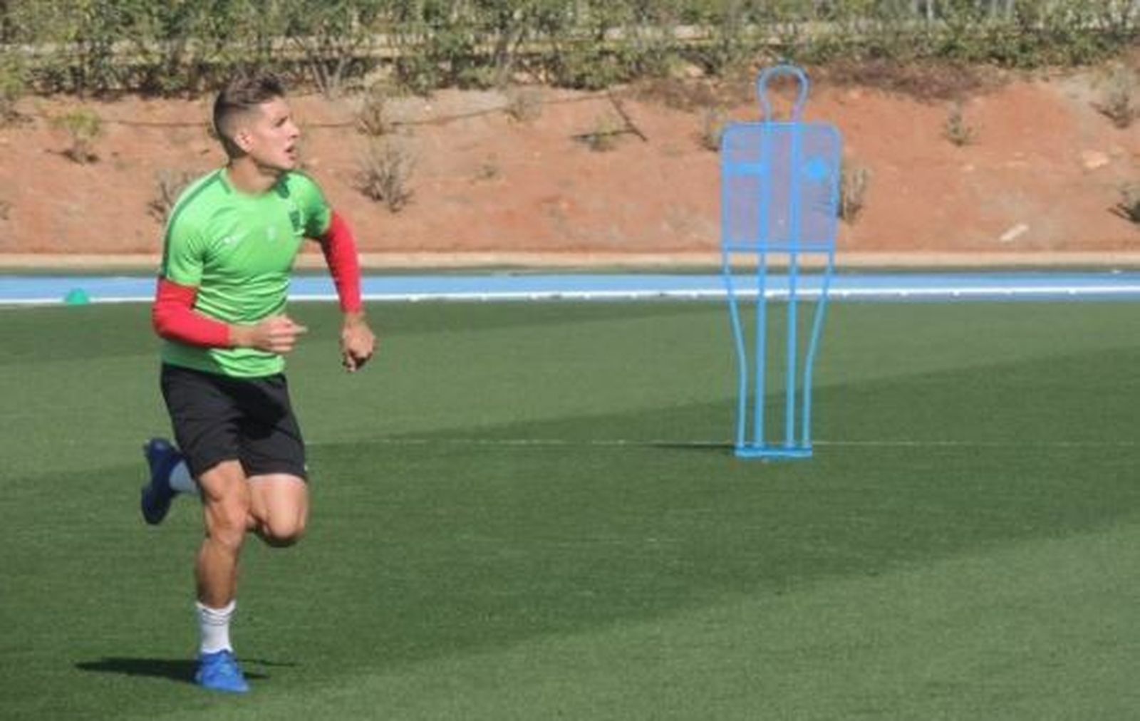 Corpas, en el entrenamiento.