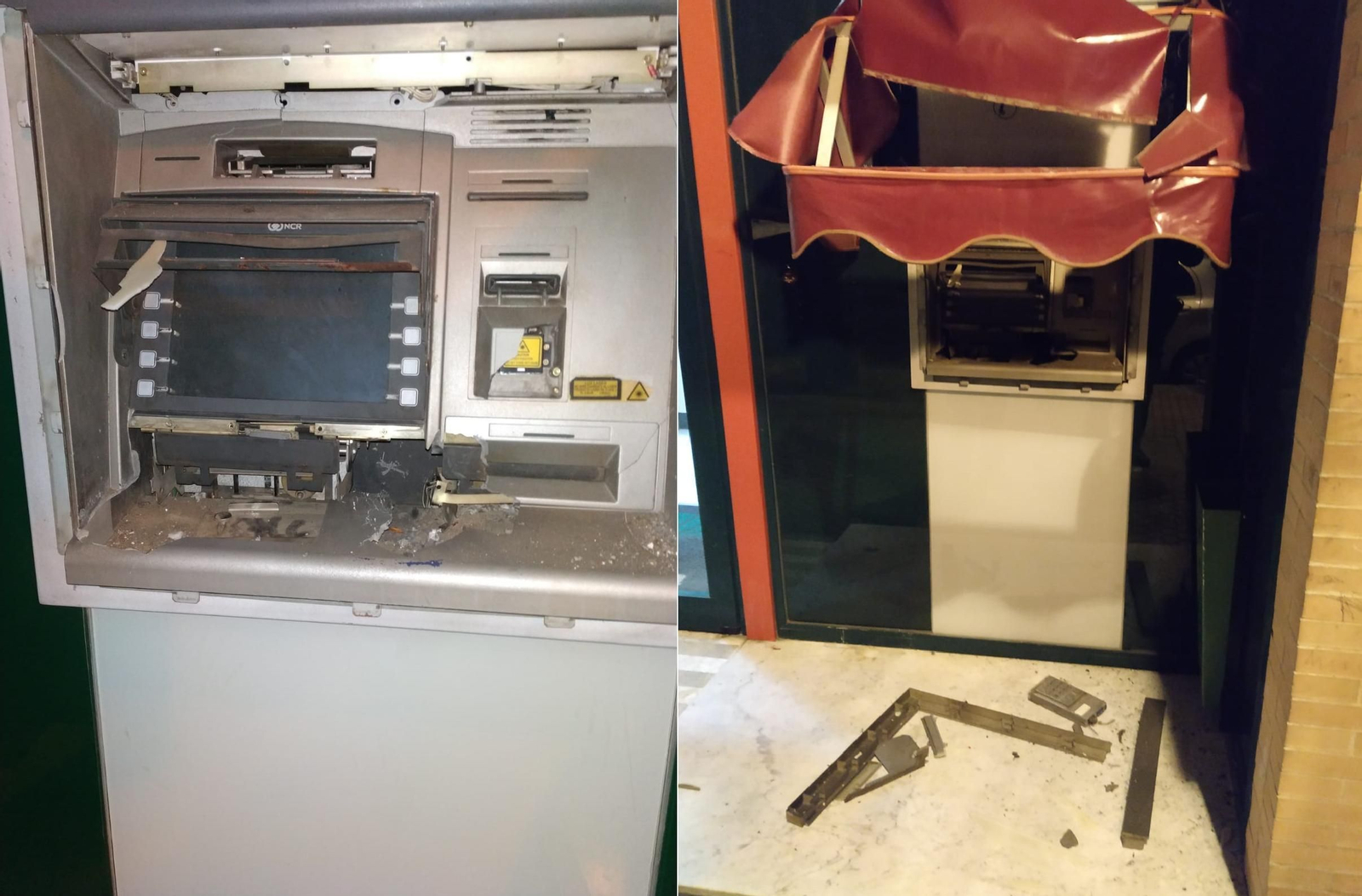 Cajero reventado en la avenida de Alemania.