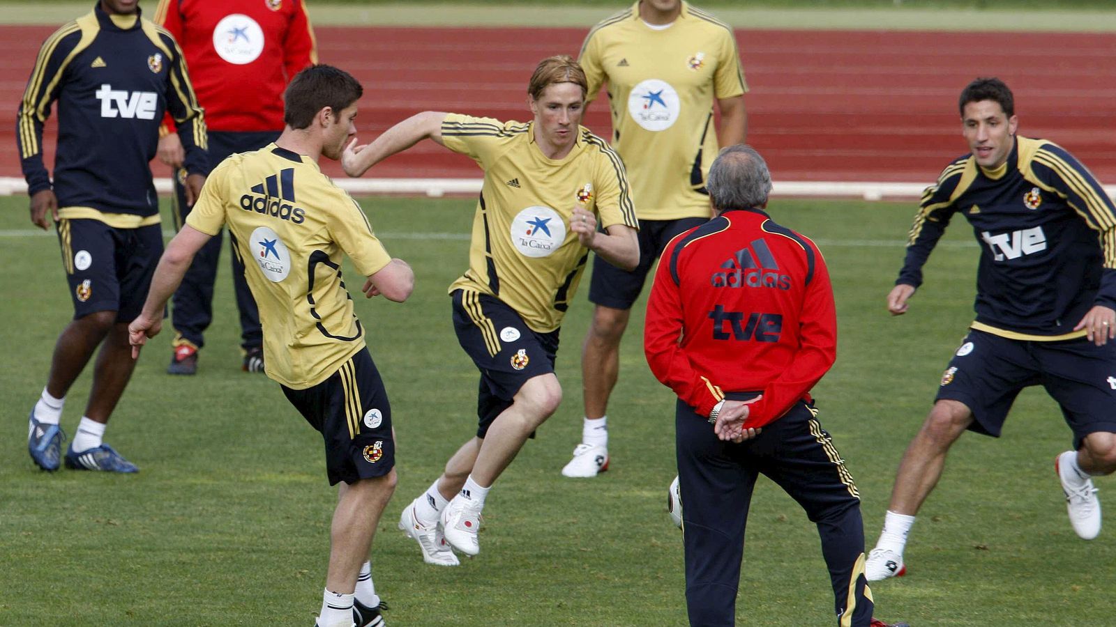 Juanito durante un entrenamiento de la selección española previo a la Eurocopa.