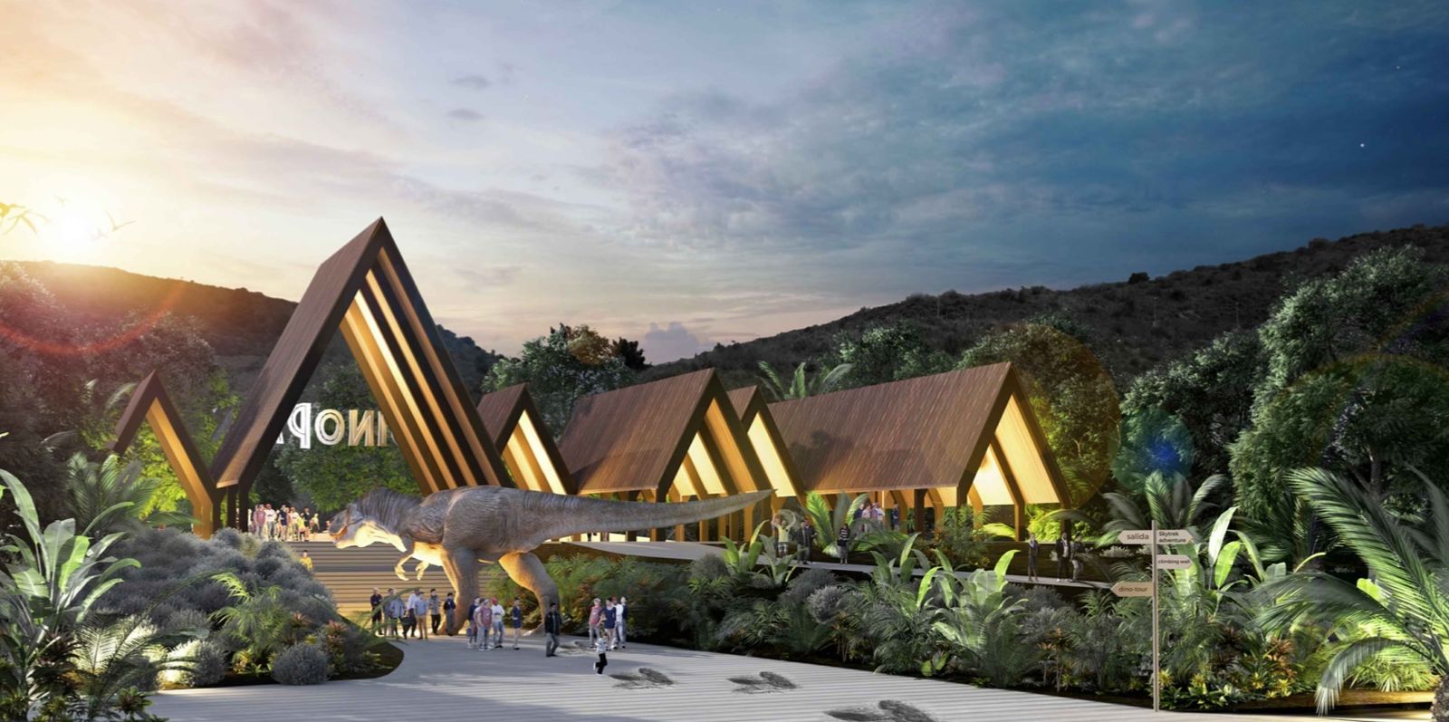 Infografía del futuro Parque de Dinosaurios y Tirolinas de Rincón de la Victoria.