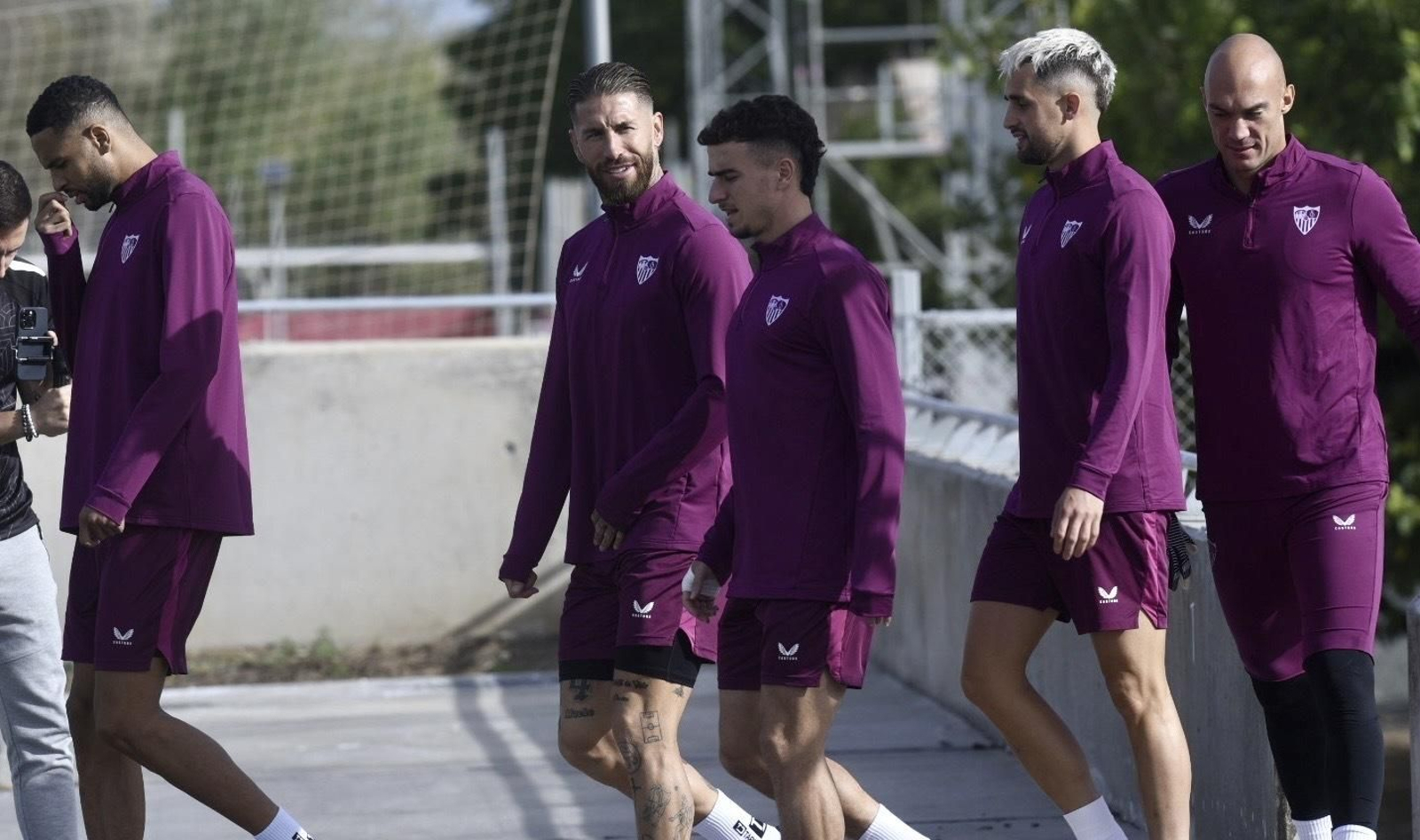 Sergio Ramos, junto a Pedrosa este viernes.