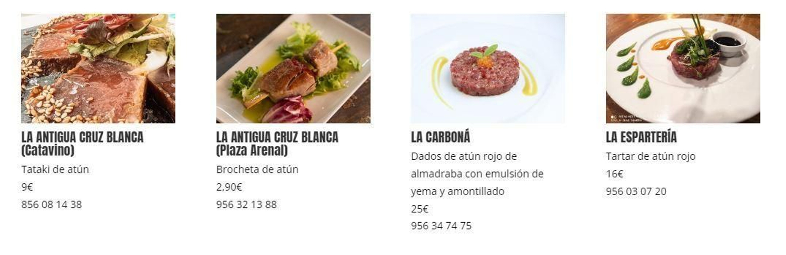 Restaurantes y tapas de la Semana del Atún de Jerez