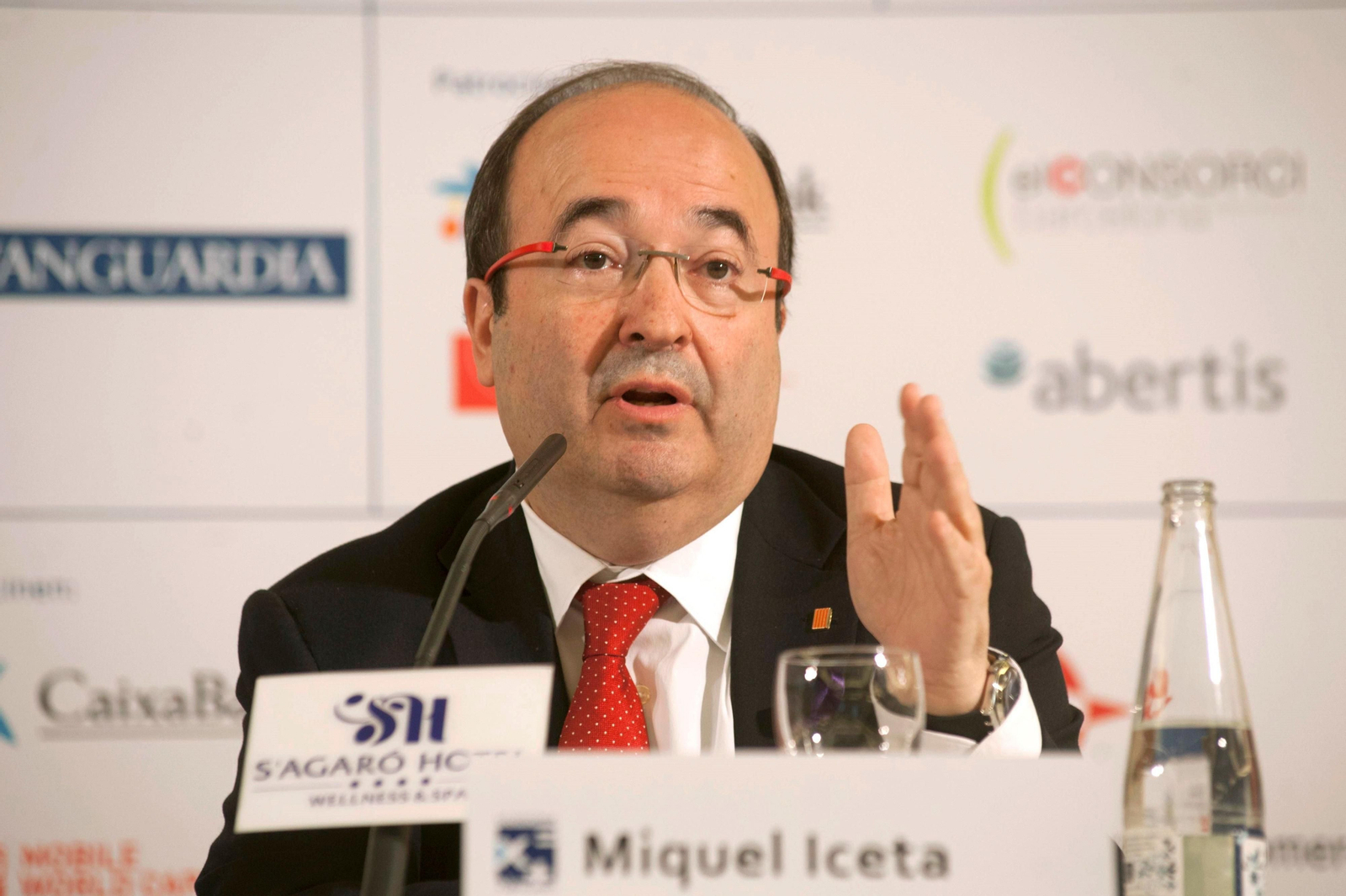 Miquel Iceta, durante su conferencia 'Un proyecto para Cataluña'.