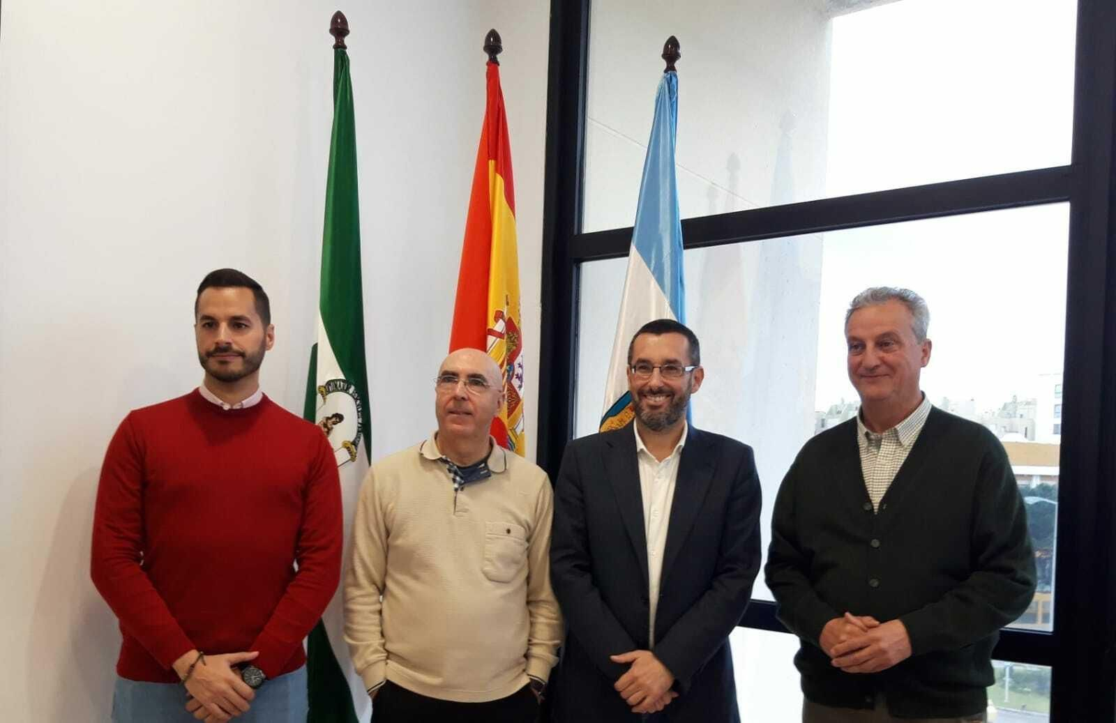 Mario Fernández, Pepe Torres, Juan Franco y Momo Valle, en la presentación del pregonero