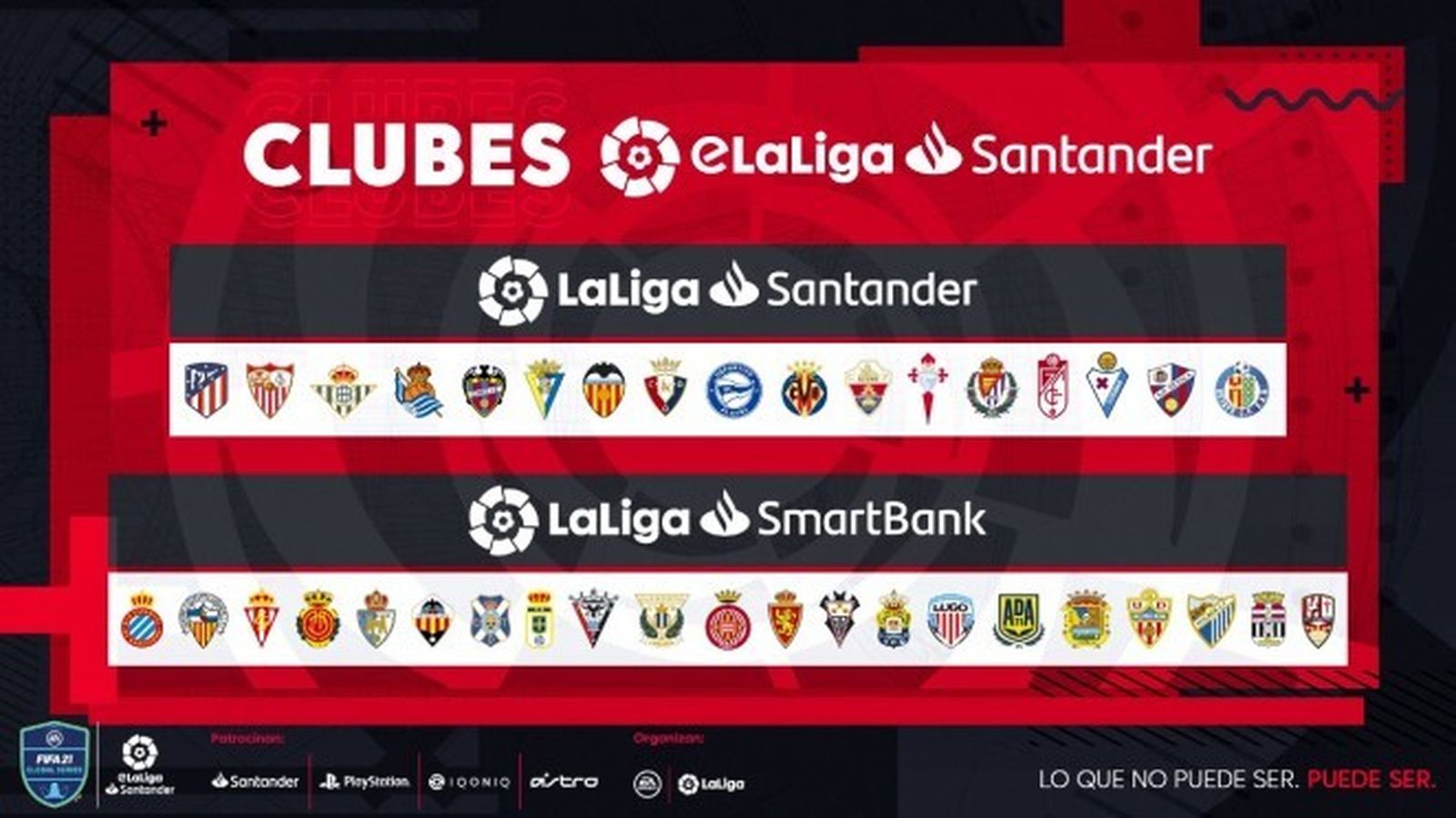 Escudos de los clubes participantes en la eLiga.