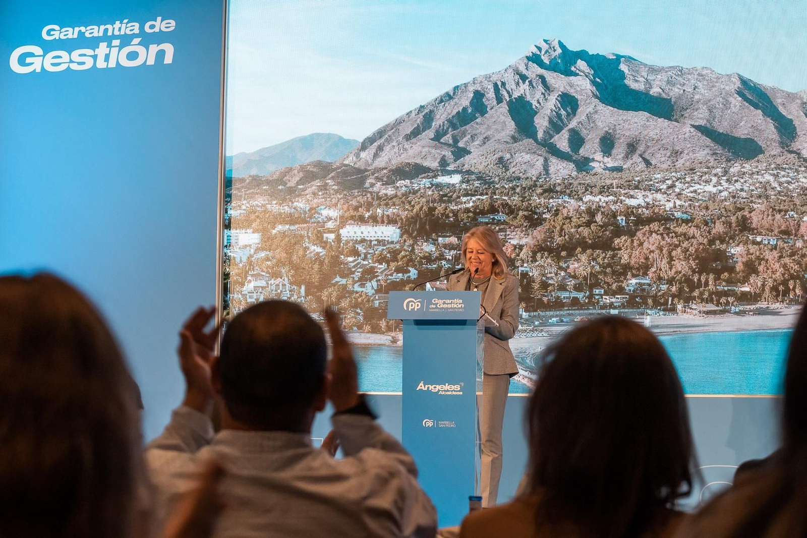 La alcaldesa de Marbella, Ángeles Muñoz, durante un acto de partido.