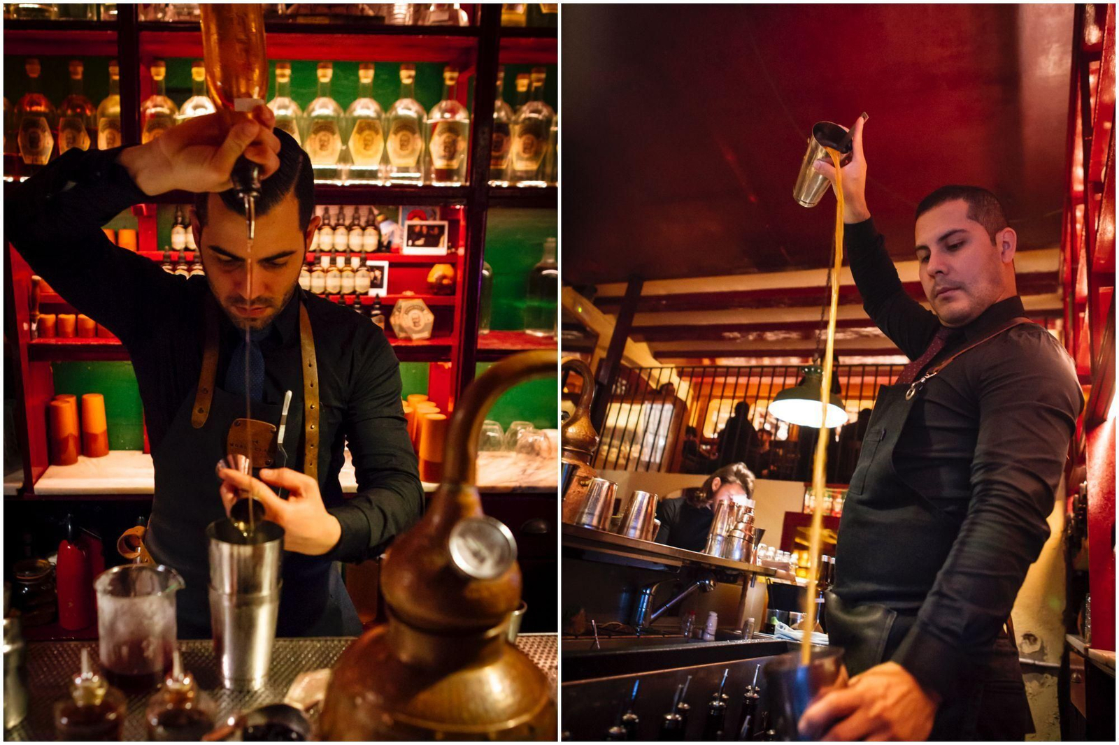Dos 'bartenders' de Paradiso, en Barcelona, la coctelería mejor clasificada de España.