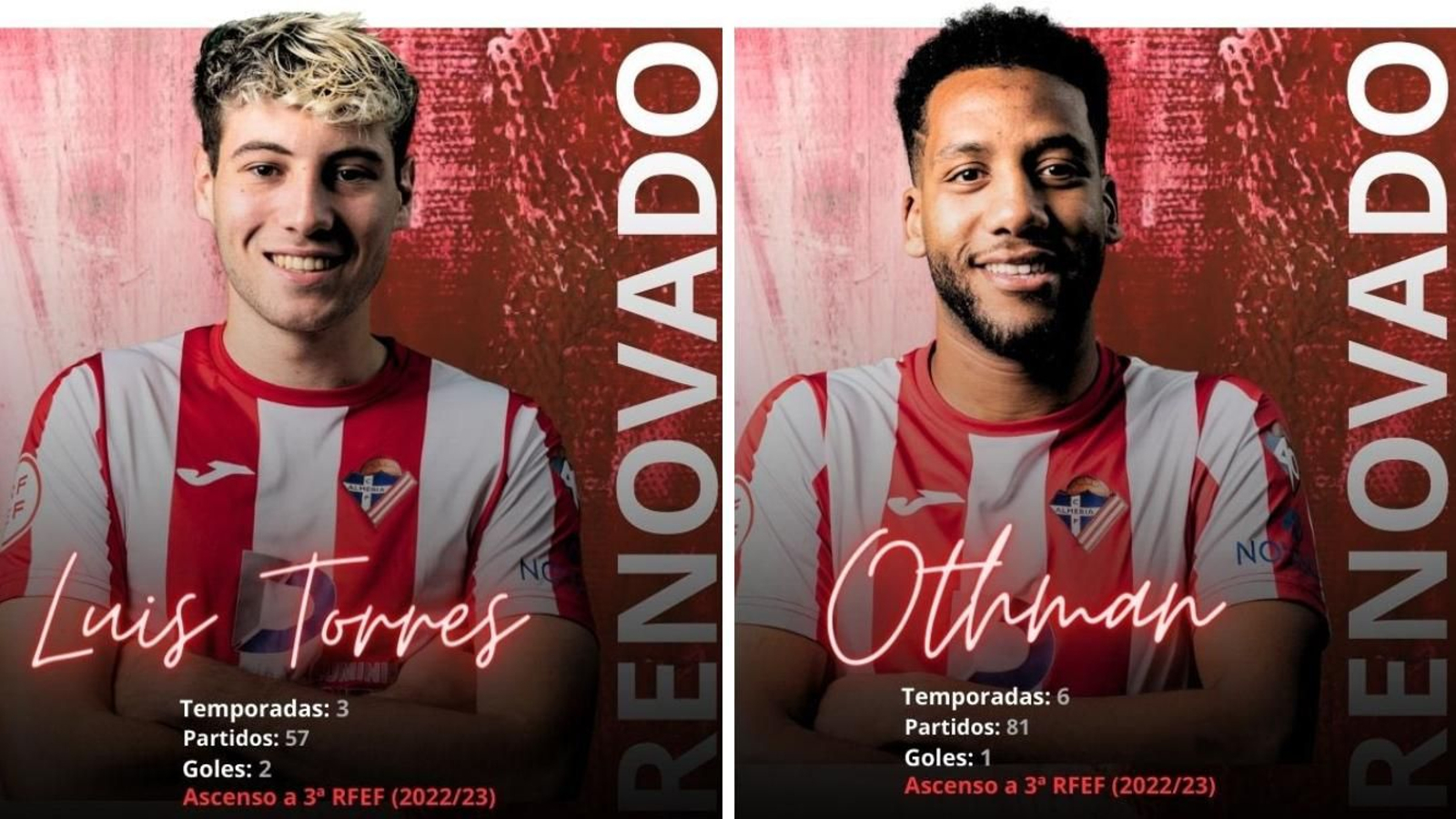 Luis Torres y Othman continuarán en la entidad almeriense el próximo curso. Luis Torres y Othman continuarán en la entidad almeriense el próximo curso.