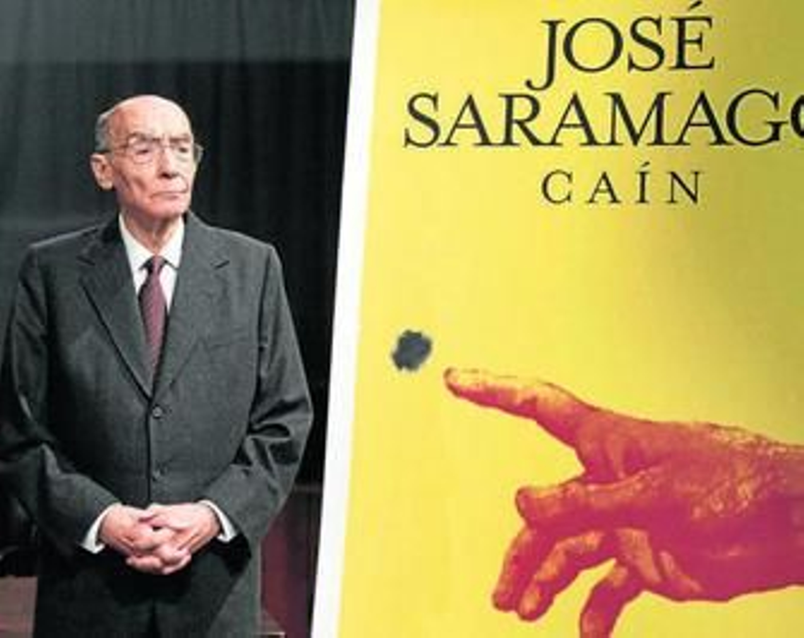 El escritor portugués José Saramago, ayer, durante la presentación de su nueva novela, 'Caín'.