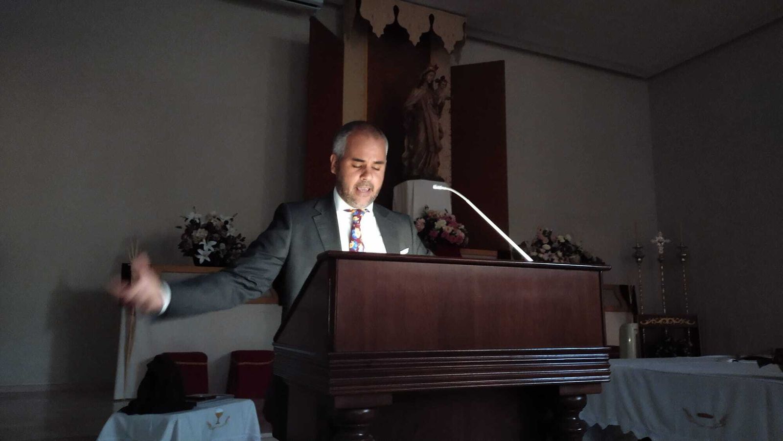 David Puerto, durante el Pregón ofrecido a la Patrona de los Marineros.