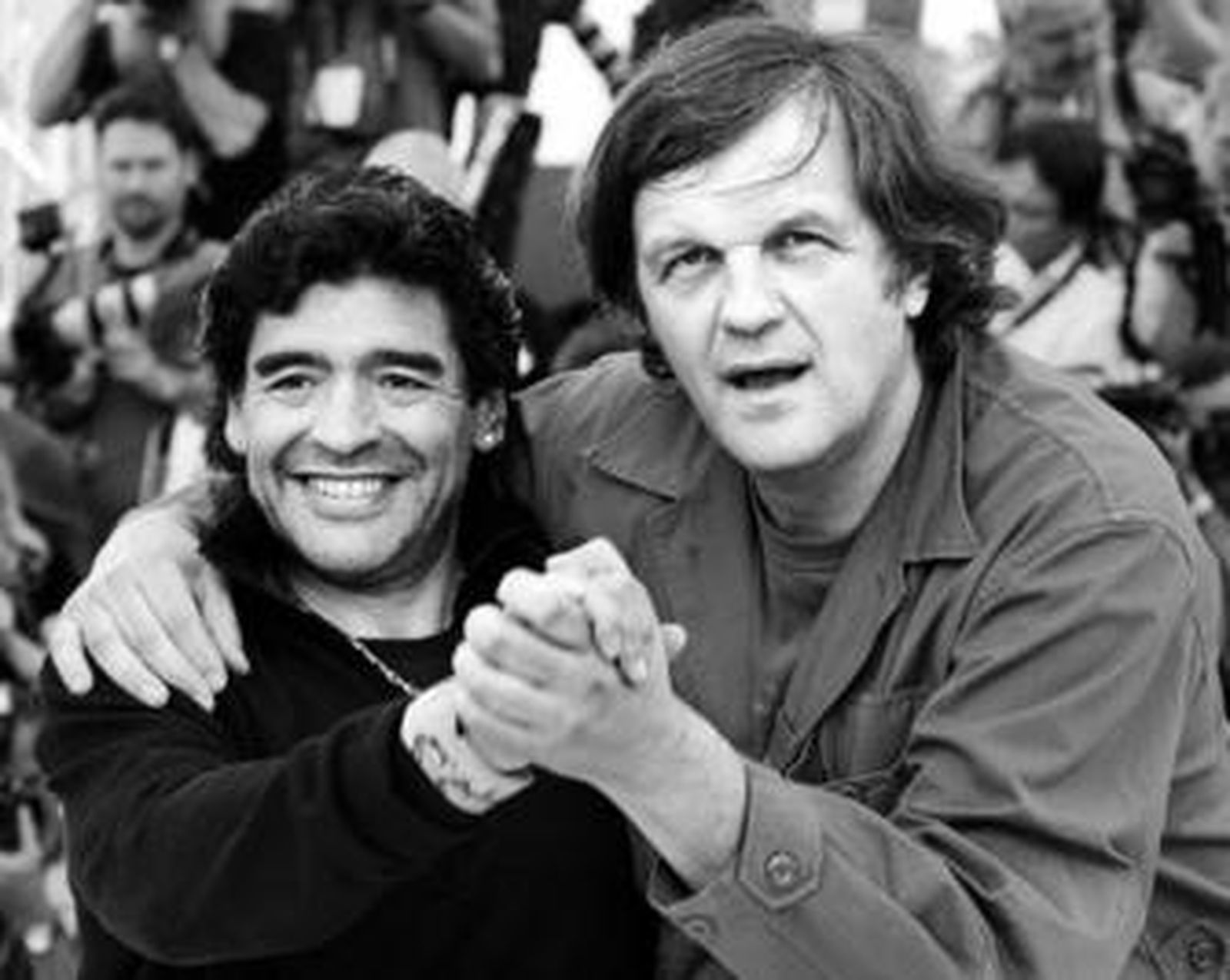 Diego Armando Maradona y Emir Kusturica, ayer, en el Festival de Cannes.