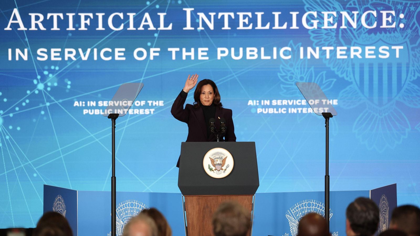 La vicepresidenta de EEUU, Kamala Harris, en la cumbre sobre seguridad de IA en Reino Unido La vicepresidenta de EEUU, Kamala Harris, en la cumbre sobre seguridad de IA en Reino Unido