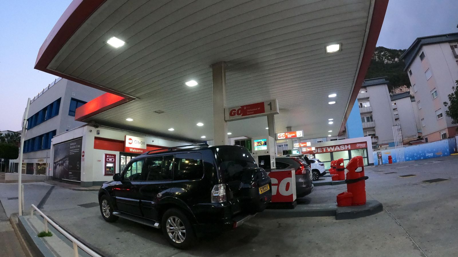 Una gasolinera en Gibraltar.