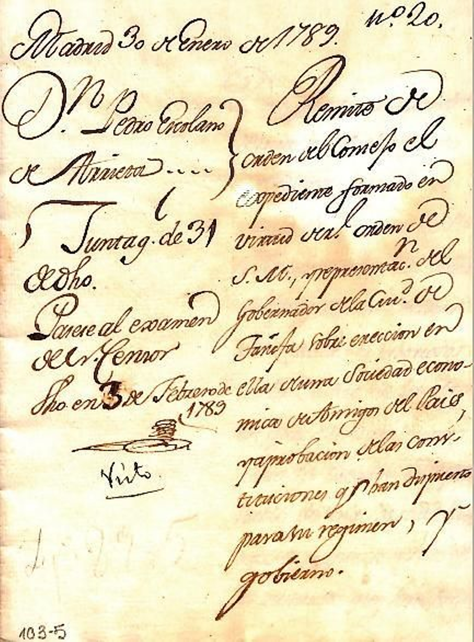 En enero de 1789 se remitían los estatutos de la pretendida Sociedad de Amigos del País de Tarifa a la Matritense.