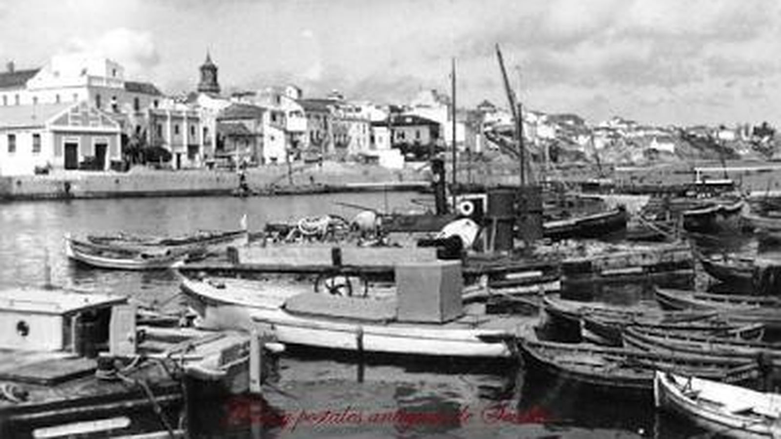 Algeciras, desde el mar sobre 1940.