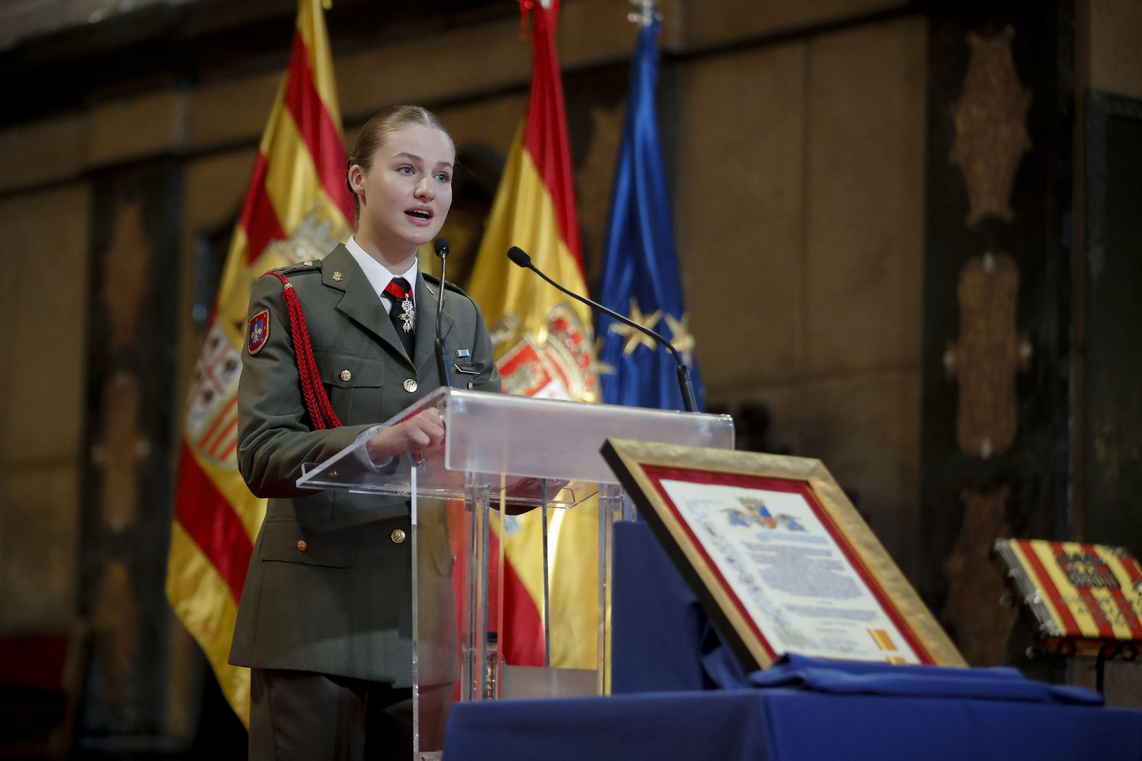 La princesa Leonor, en su primer acto institucional en solitario en Zaragoza