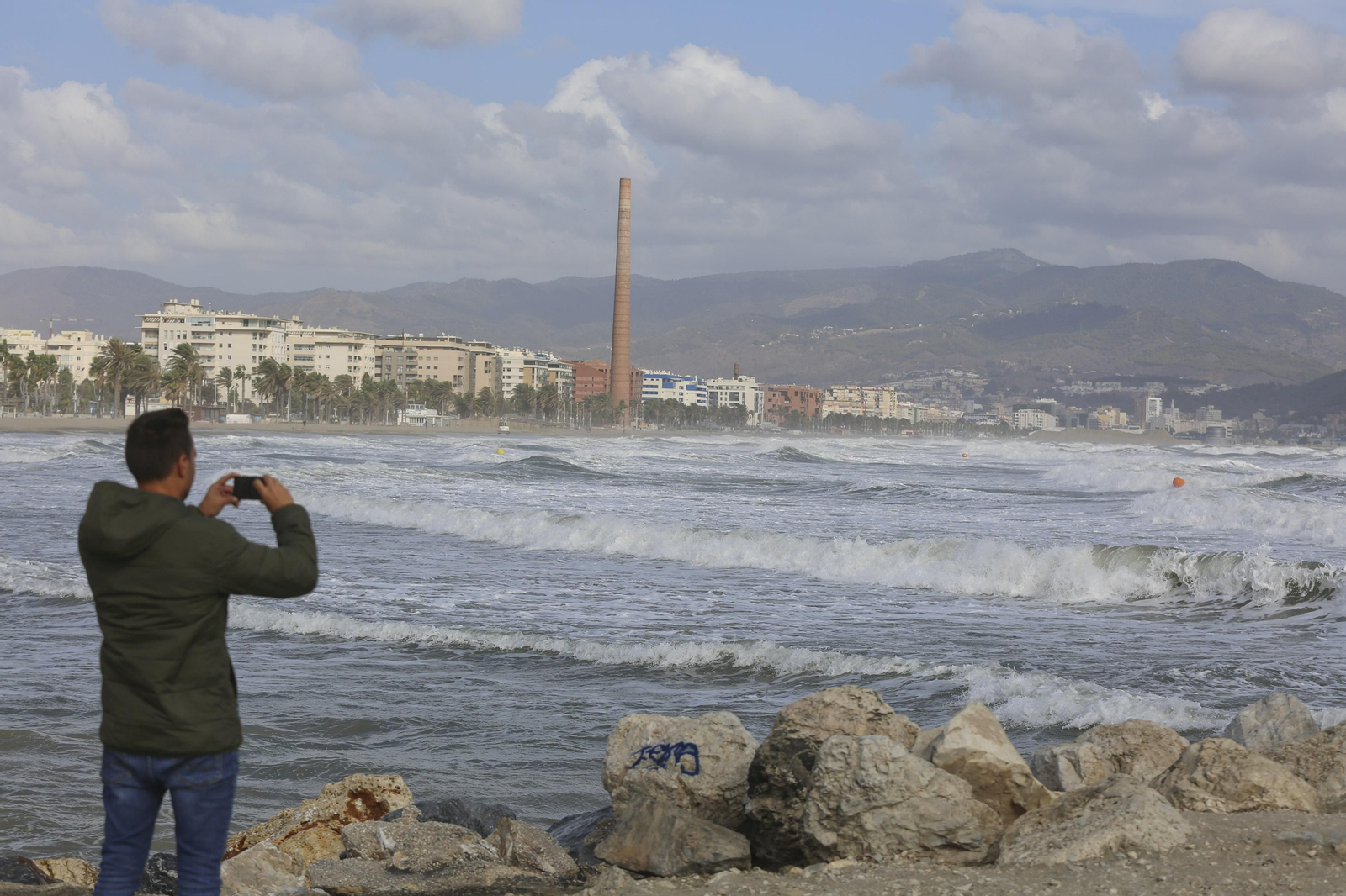 Fotos del temporal de levante en la costa de Málaga