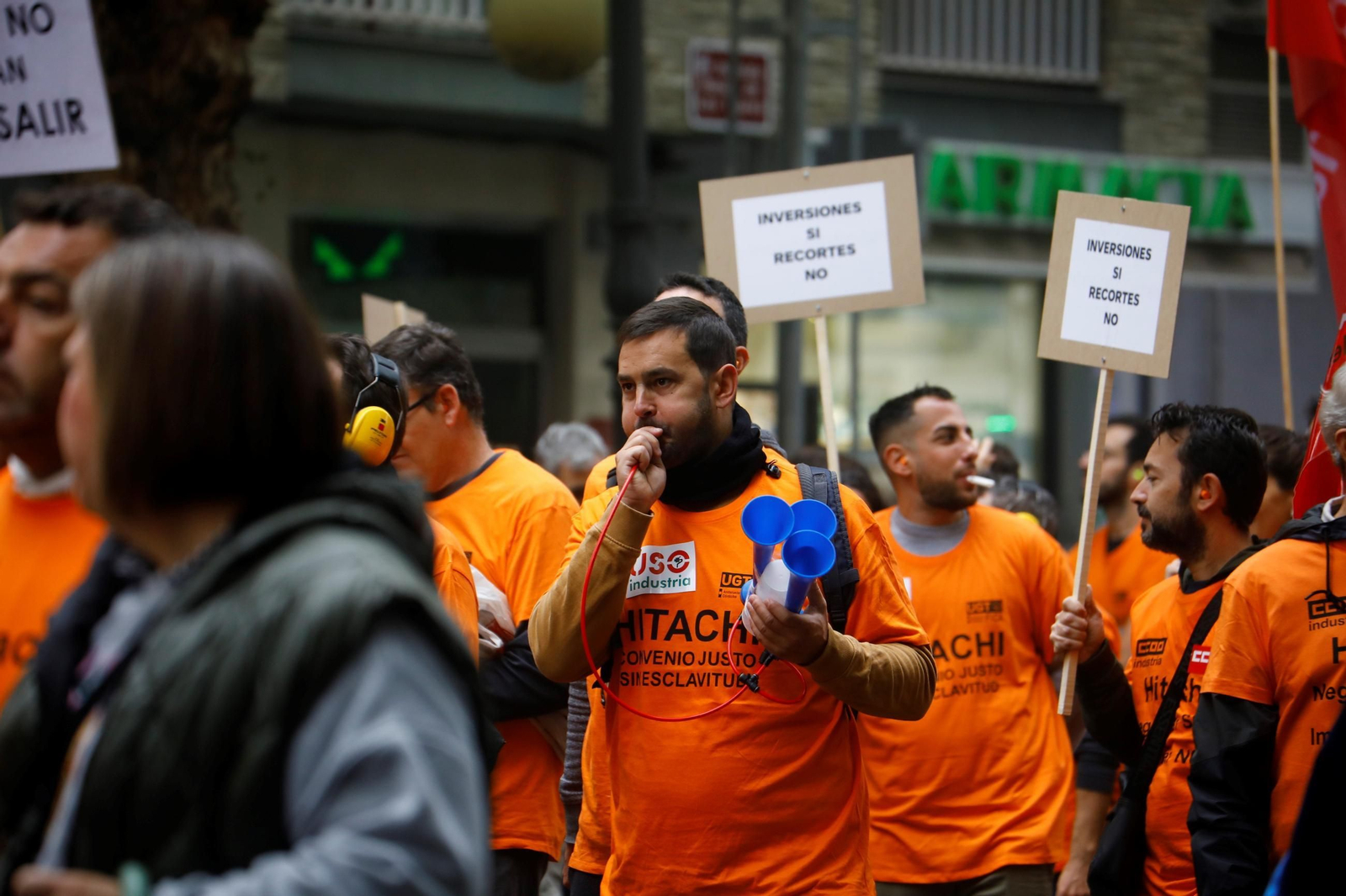 Manifestación de los empleados de Hitachi en Córdoba.