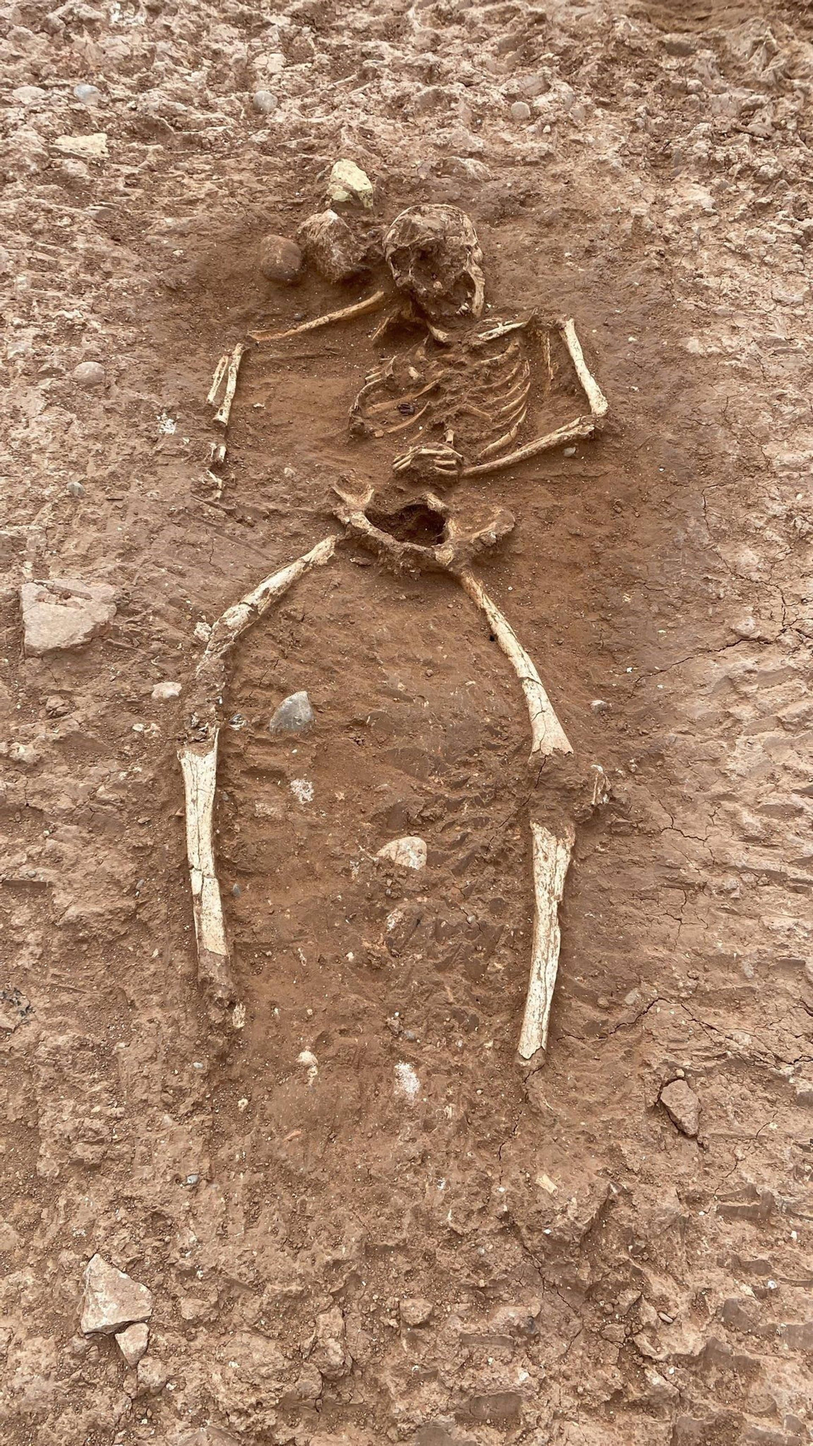 Uno de los restos hallados en la necrópolis romana descubierta en Valencia.