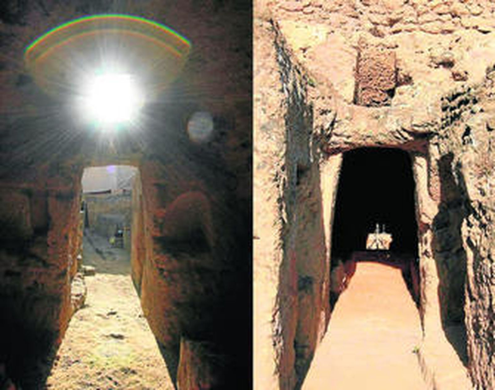 Imágenes del sol entrando por la ventana e iluminando el centro del templo.