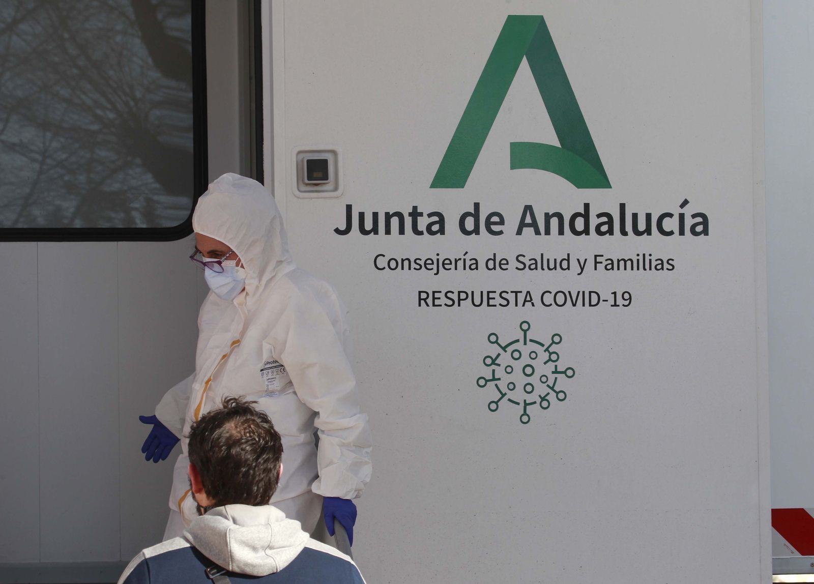 La unidad móvil de cribados, en San Roque.