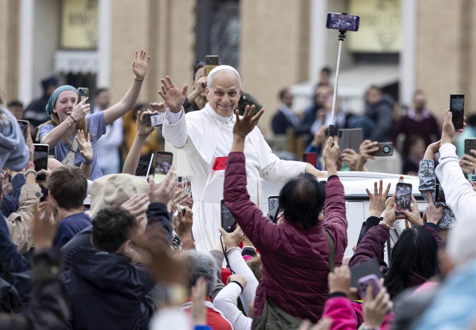 El papa León XIV, este miércoles en la Plaza de San Pedro.
