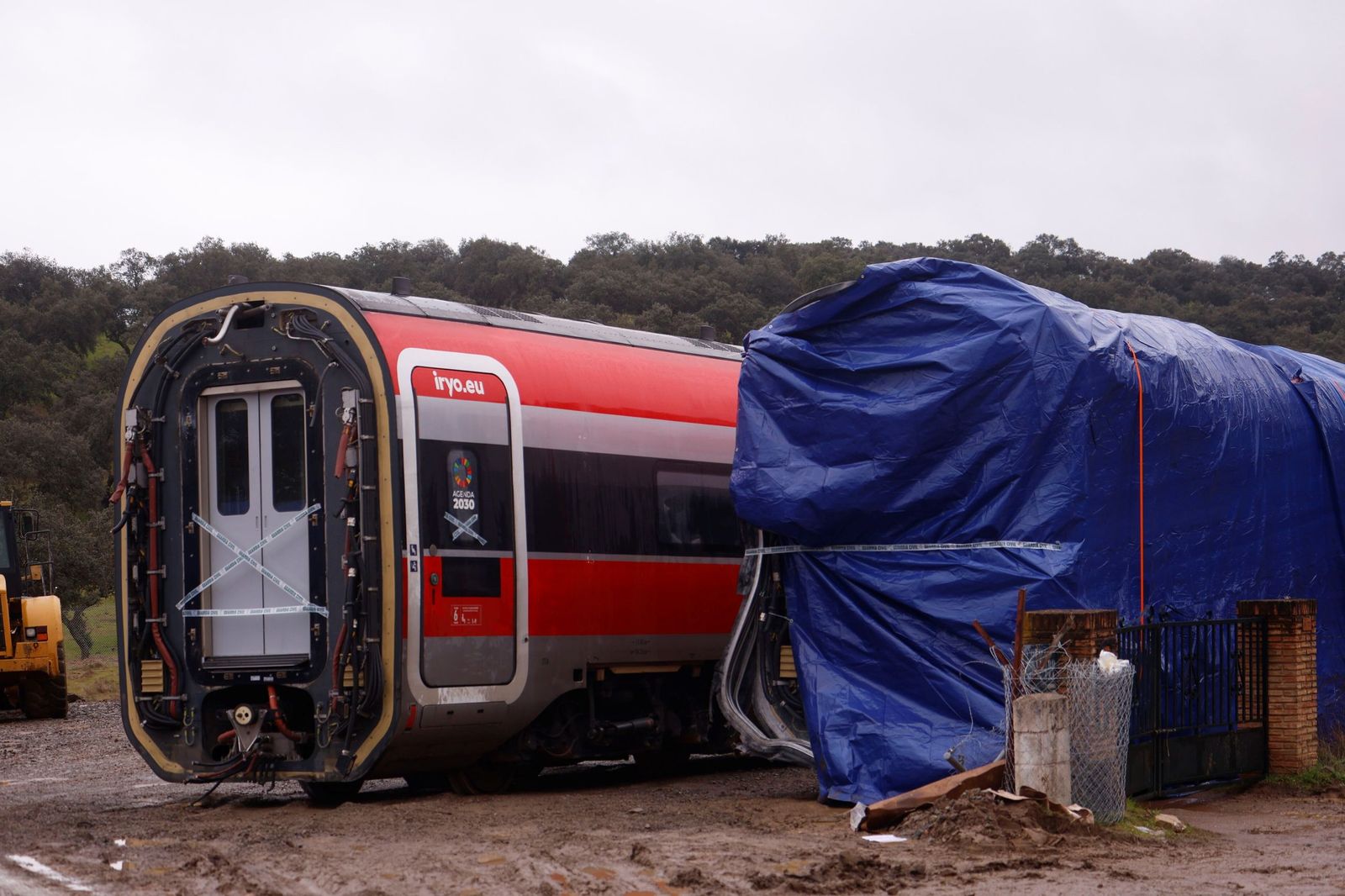 Vagones del tren de Iryo en Adamuz.