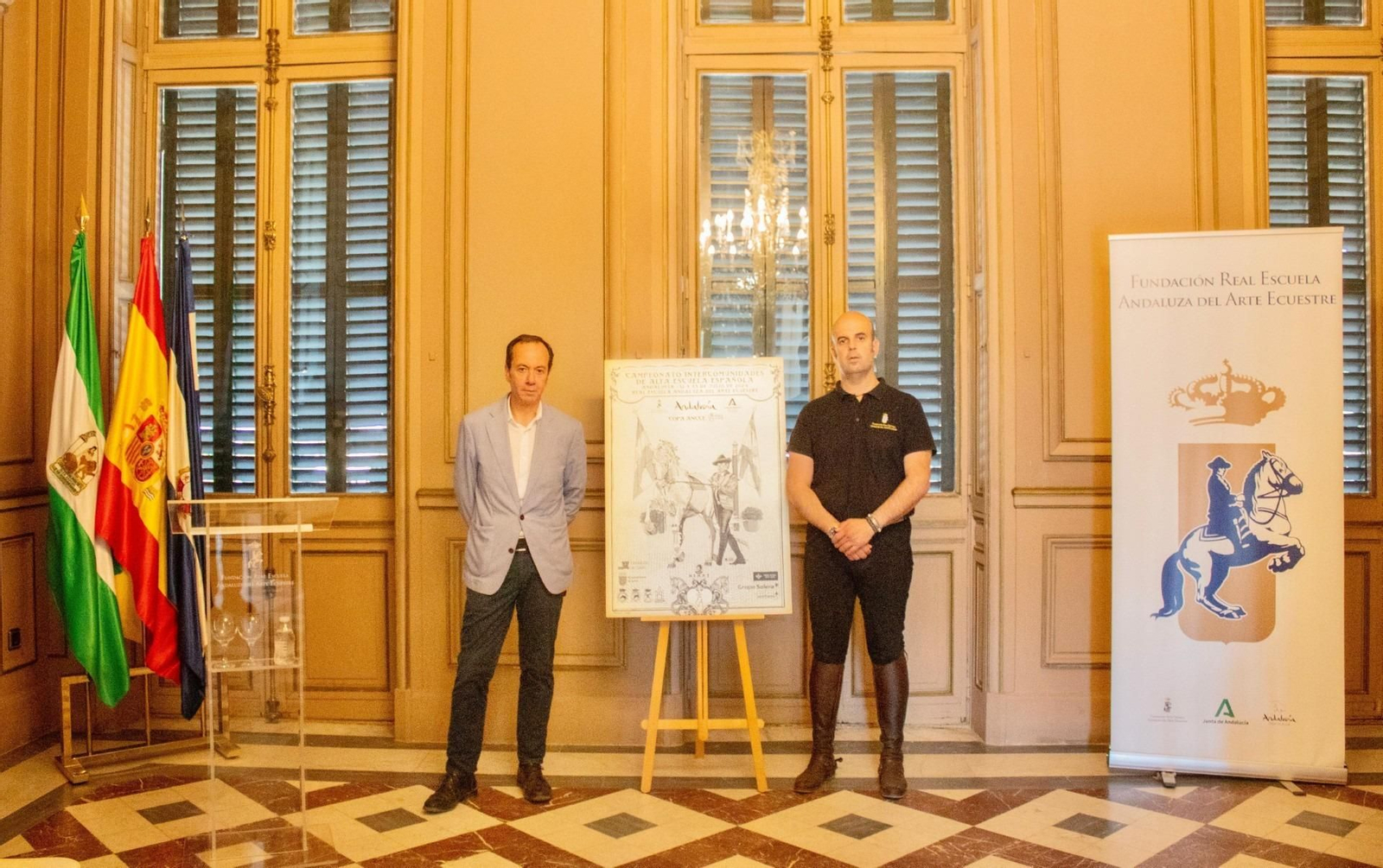 Imagen de la presentación del Campeonato Intercomunidades de Alta Escuela Española en la Real Escuela