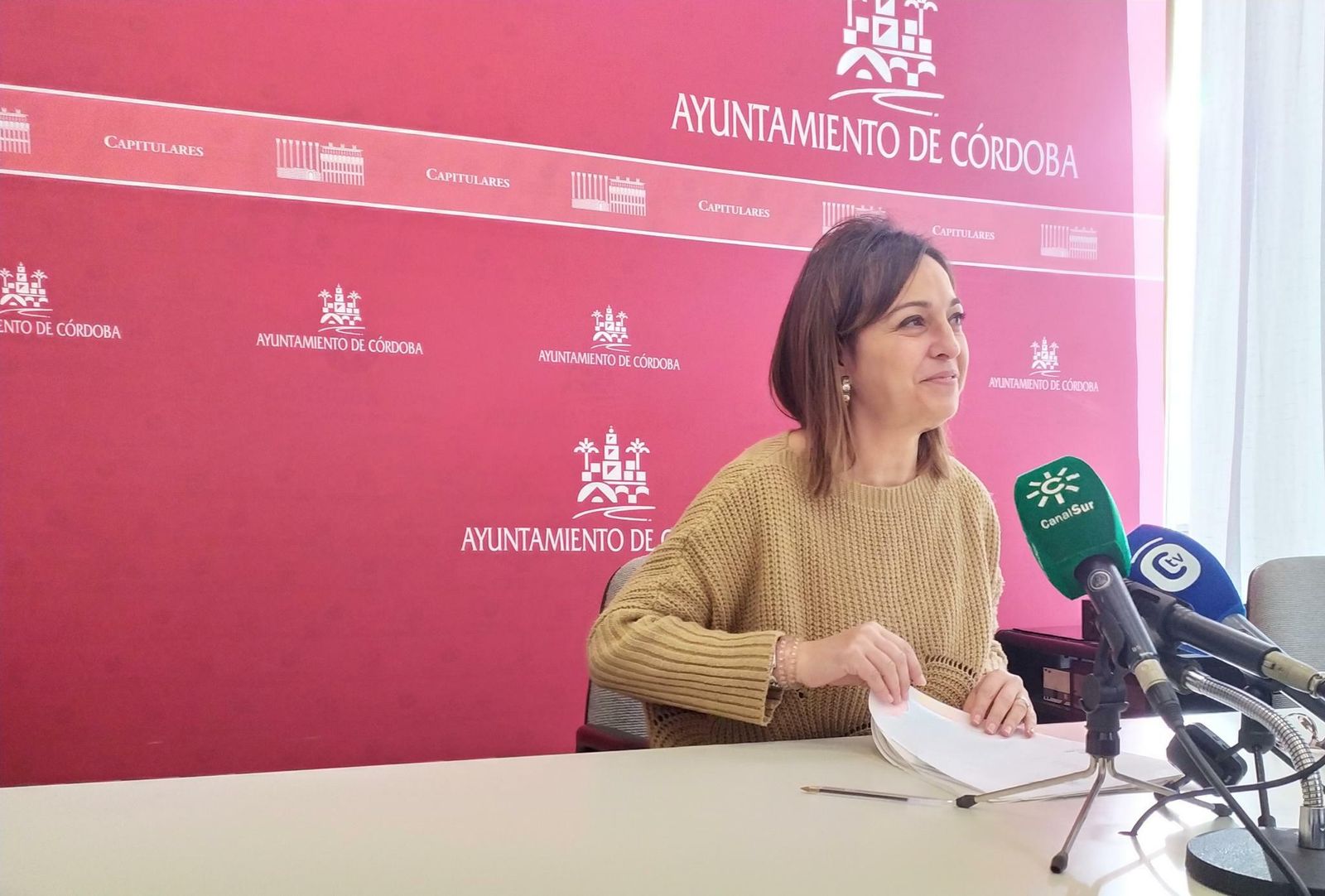 Ambrosio, en la sala de prensa del Ayuntamiento.