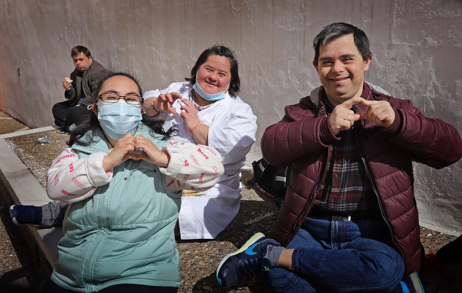 Jóvenes de Down Aspanido, el pasado viernes en la asociación.