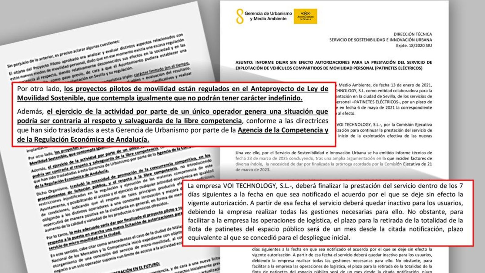 Extractos de los informes elaborados por el servicio de Sostenibilidad e Innovación Urbana de la Gerencia de Urbanismo.