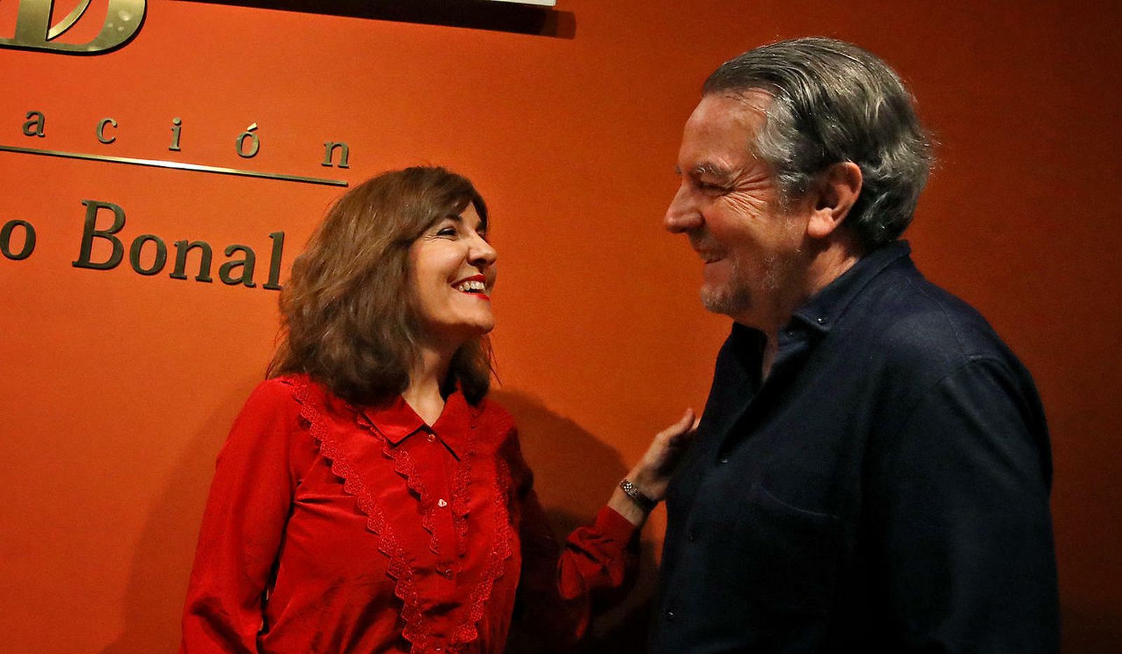 Elvira Lindo, junto a Felipe Benítez Reyes, este miércoles, en la Fundación.
