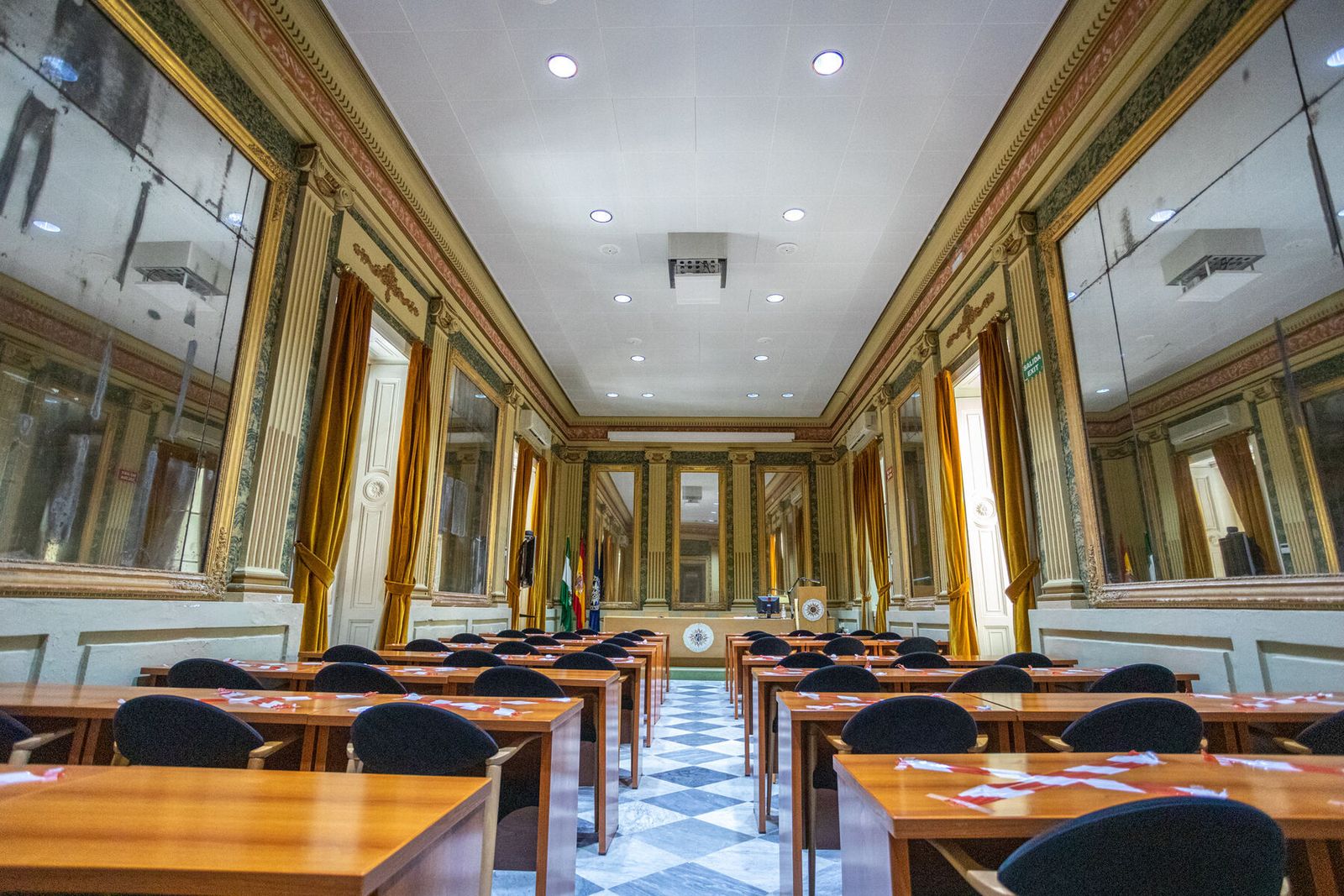 Una de las aulas del centro asociado de la UNED en Cádiz.