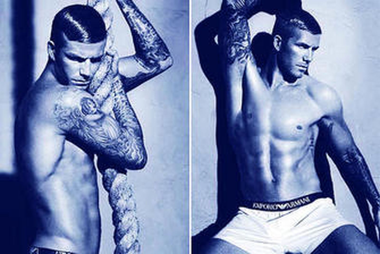 David Beckham luce torso tatuado para vender slips